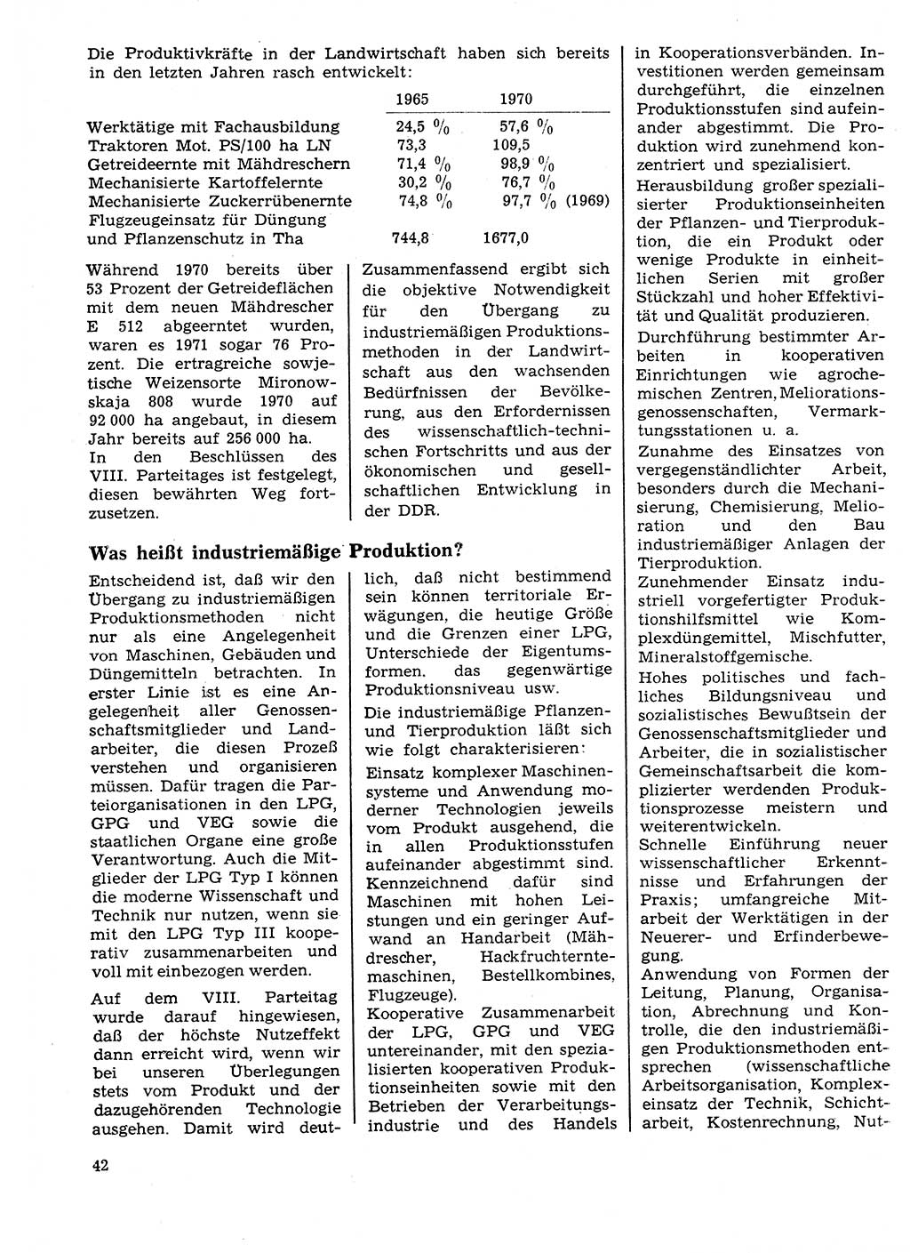 Neuer Weg (NW), Organ des Zentralkomitees (ZK) der SED (Sozialistische Einheitspartei Deutschlands) für Fragen des Parteilebens, 27. Jahrgang [Deutsche Demokratische Republik (DDR)] 1972, Seite 42 (NW ZK SED DDR 1972, S. 42)
