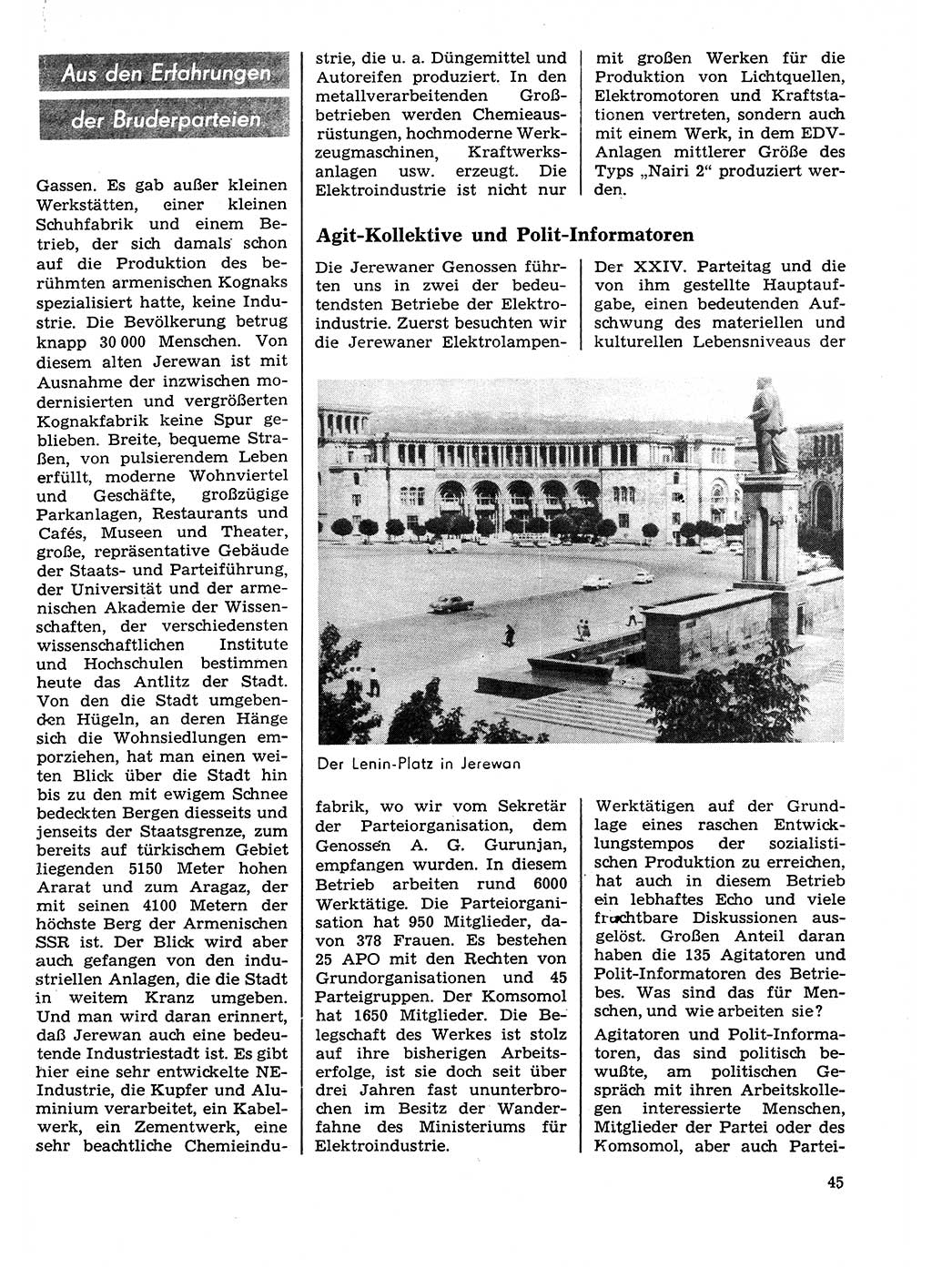 Neuer Weg (NW), Organ des Zentralkomitees (ZK) der SED (Sozialistische Einheitspartei Deutschlands) für Fragen des Parteilebens, 27. Jahrgang [Deutsche Demokratische Republik (DDR)] 1972, Seite 45 (NW ZK SED DDR 1972, S. 45)