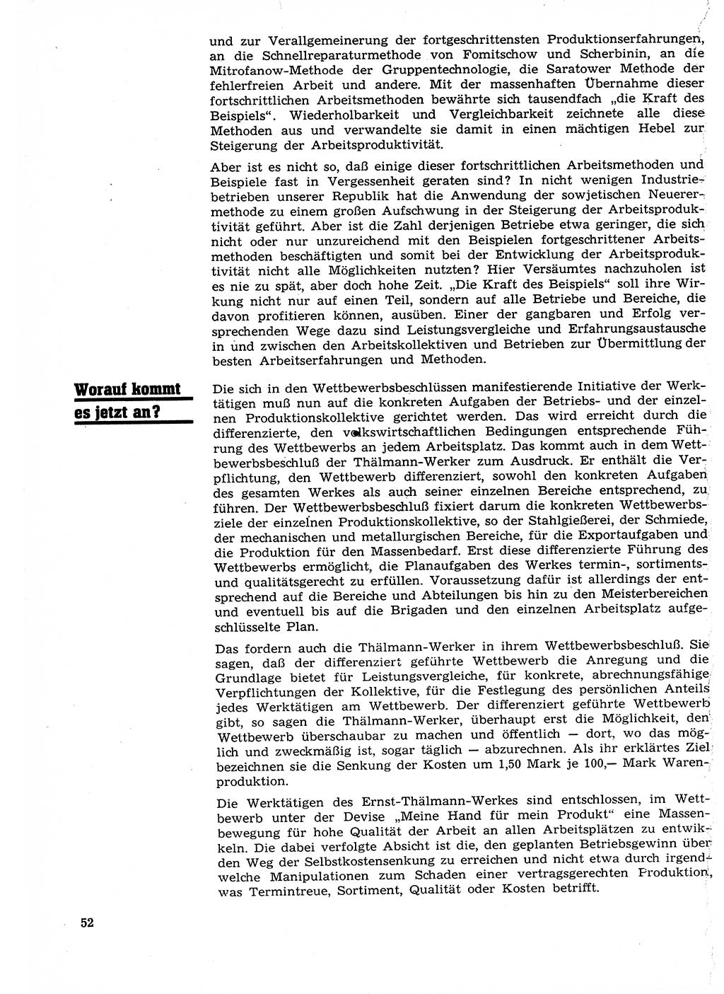 Neuer Weg (NW), Organ des Zentralkomitees (ZK) der SED (Sozialistische Einheitspartei Deutschlands) für Fragen des Parteilebens, 27. Jahrgang [Deutsche Demokratische Republik (DDR)] 1972, Seite 52 (NW ZK SED DDR 1972, S. 52)