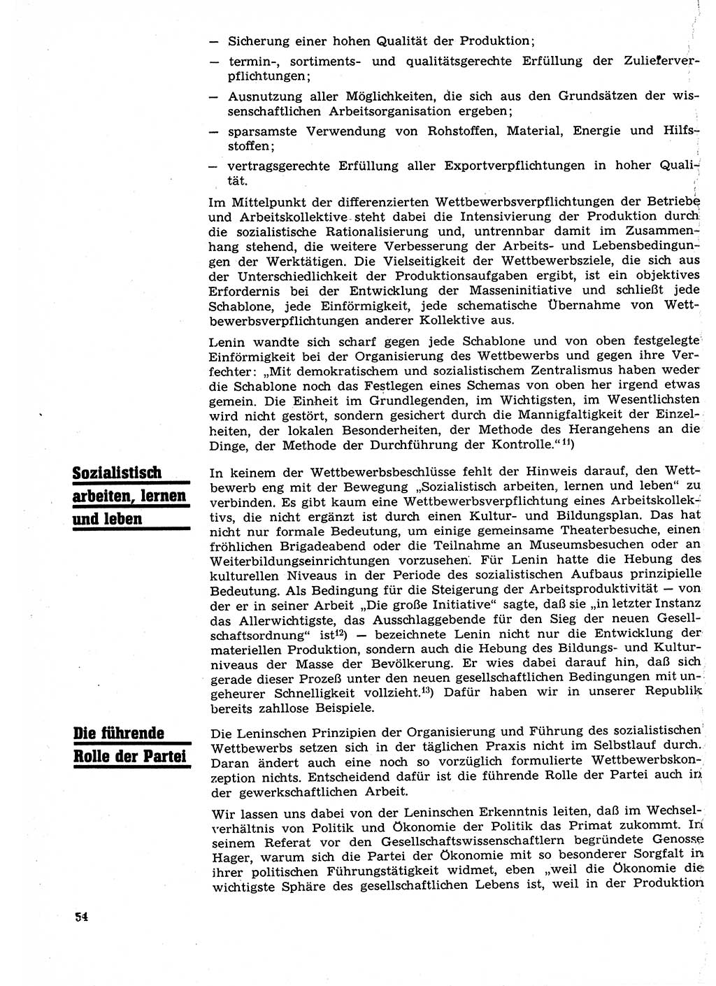 Neuer Weg (NW), Organ des Zentralkomitees (ZK) der SED (Sozialistische Einheitspartei Deutschlands) für Fragen des Parteilebens, 27. Jahrgang [Deutsche Demokratische Republik (DDR)] 1972, Seite 54 (NW ZK SED DDR 1972, S. 54)