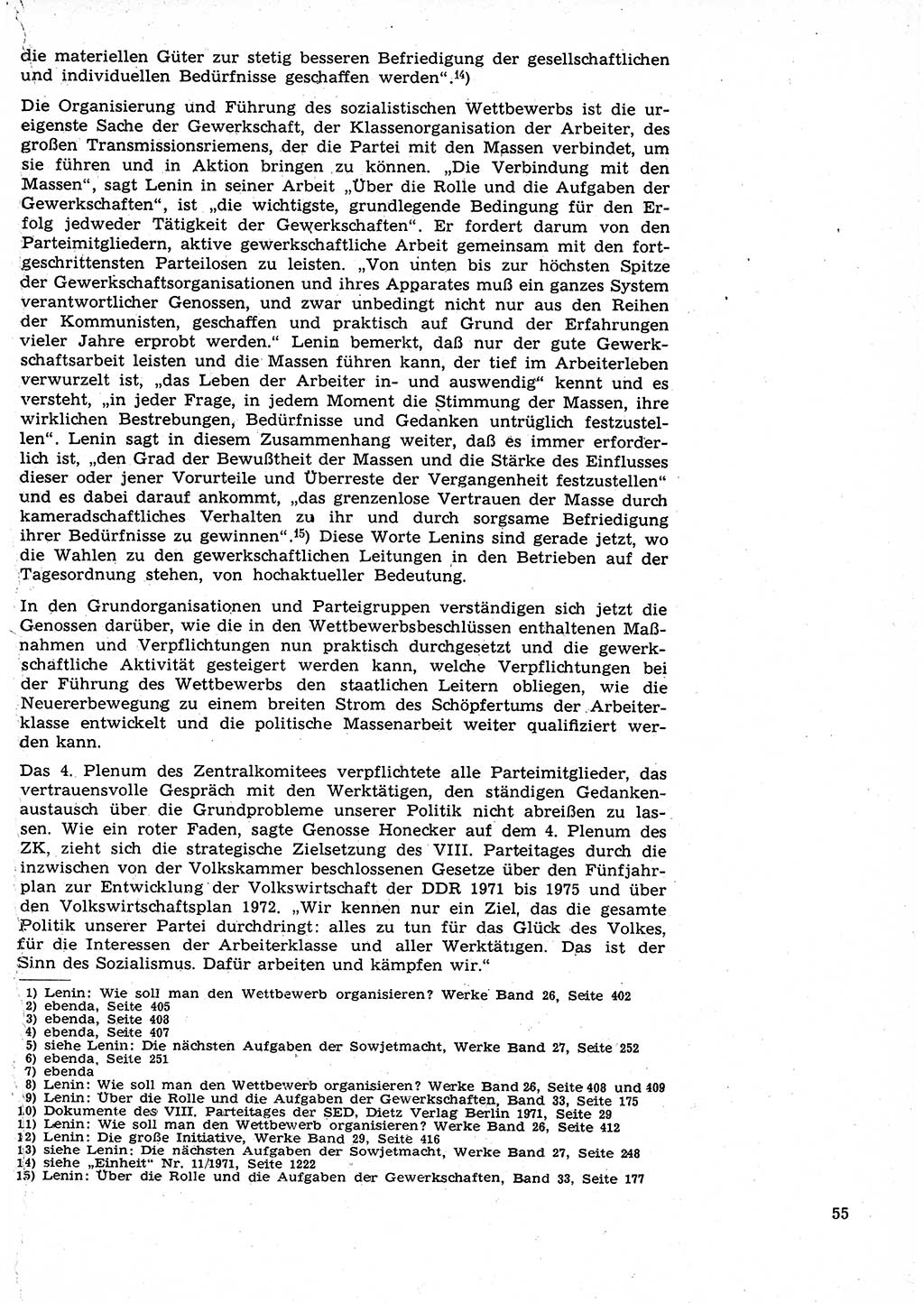 Neuer Weg (NW), Organ des Zentralkomitees (ZK) der SED (Sozialistische Einheitspartei Deutschlands) für Fragen des Parteilebens, 27. Jahrgang [Deutsche Demokratische Republik (DDR)] 1972, Seite 55 (NW ZK SED DDR 1972, S. 55)