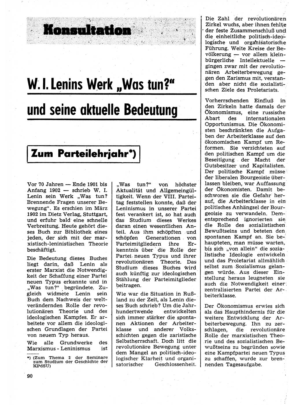 Neuer Weg (NW), Organ des Zentralkomitees (ZK) der SED (Sozialistische Einheitspartei Deutschlands) für Fragen des Parteilebens, 27. Jahrgang [Deutsche Demokratische Republik (DDR)] 1972, Seite 90 (NW ZK SED DDR 1972, S. 90)