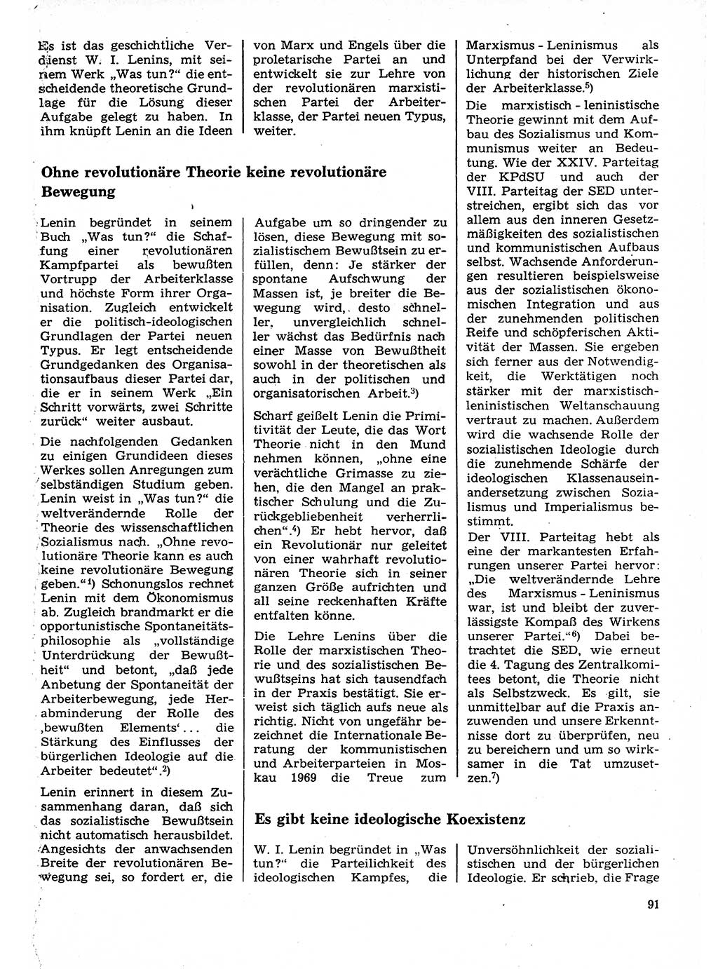 Neuer Weg (NW), Organ des Zentralkomitees (ZK) der SED (Sozialistische Einheitspartei Deutschlands) für Fragen des Parteilebens, 27. Jahrgang [Deutsche Demokratische Republik (DDR)] 1972, Seite 91 (NW ZK SED DDR 1972, S. 91)