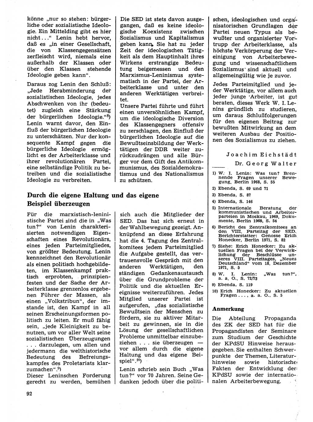 Neuer Weg (NW), Organ des Zentralkomitees (ZK) der SED (Sozialistische Einheitspartei Deutschlands) für Fragen des Parteilebens, 27. Jahrgang [Deutsche Demokratische Republik (DDR)] 1972, Seite 92 (NW ZK SED DDR 1972, S. 92)