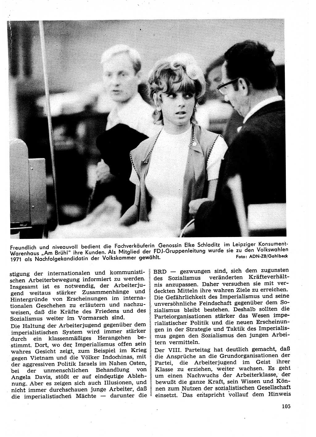 Neuer Weg (NW), Organ des Zentralkomitees (ZK) der SED (Sozialistische Einheitspartei Deutschlands) für Fragen des Parteilebens, 27. Jahrgang [Deutsche Demokratische Republik (DDR)] 1972, Seite 105 (NW ZK SED DDR 1972, S. 105)
