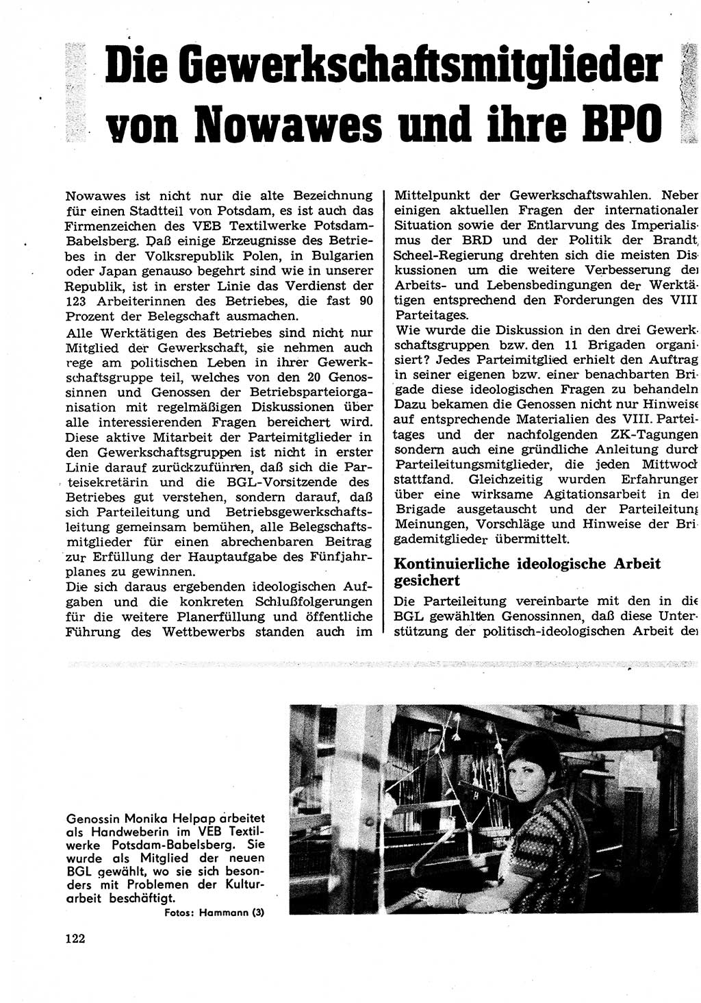 Neuer Weg (NW), Organ des Zentralkomitees (ZK) der SED (Sozialistische Einheitspartei Deutschlands) für Fragen des Parteilebens, 27. Jahrgang [Deutsche Demokratische Republik (DDR)] 1972, Seite 122 (NW ZK SED DDR 1972, S. 122)