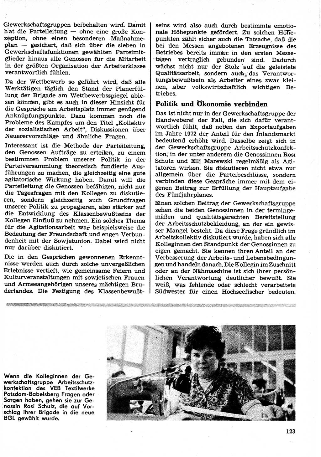 Neuer Weg (NW), Organ des Zentralkomitees (ZK) der SED (Sozialistische Einheitspartei Deutschlands) für Fragen des Parteilebens, 27. Jahrgang [Deutsche Demokratische Republik (DDR)] 1972, Seite 123 (NW ZK SED DDR 1972, S. 123)