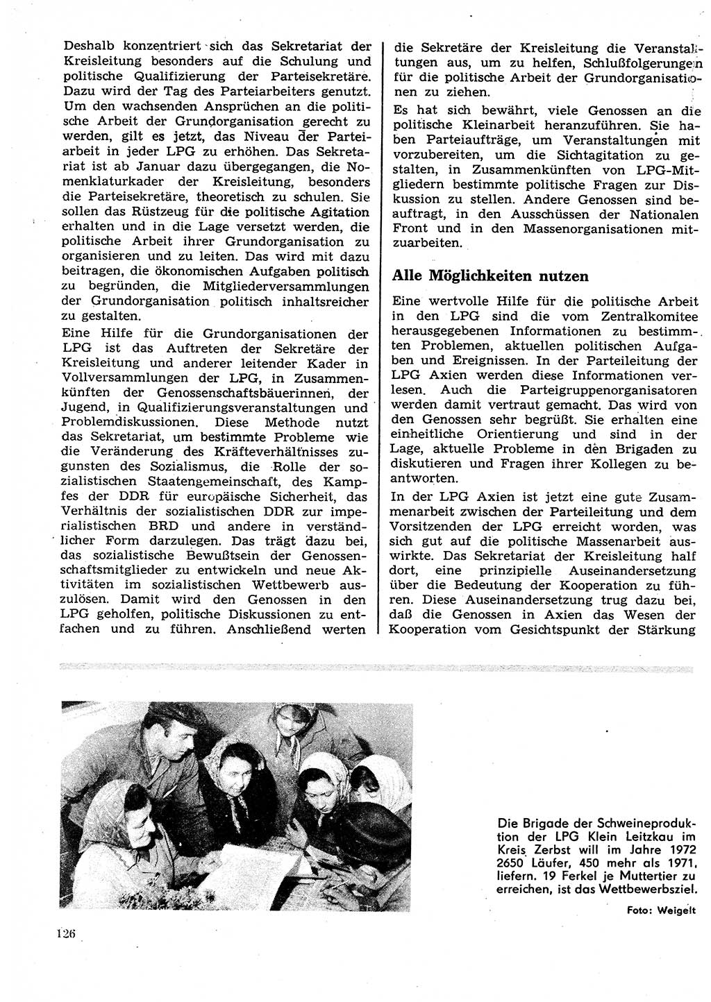 Neuer Weg (NW), Organ des Zentralkomitees (ZK) der SED (Sozialistische Einheitspartei Deutschlands) für Fragen des Parteilebens, 27. Jahrgang [Deutsche Demokratische Republik (DDR)] 1972, Seite 126 (NW ZK SED DDR 1972, S. 126)