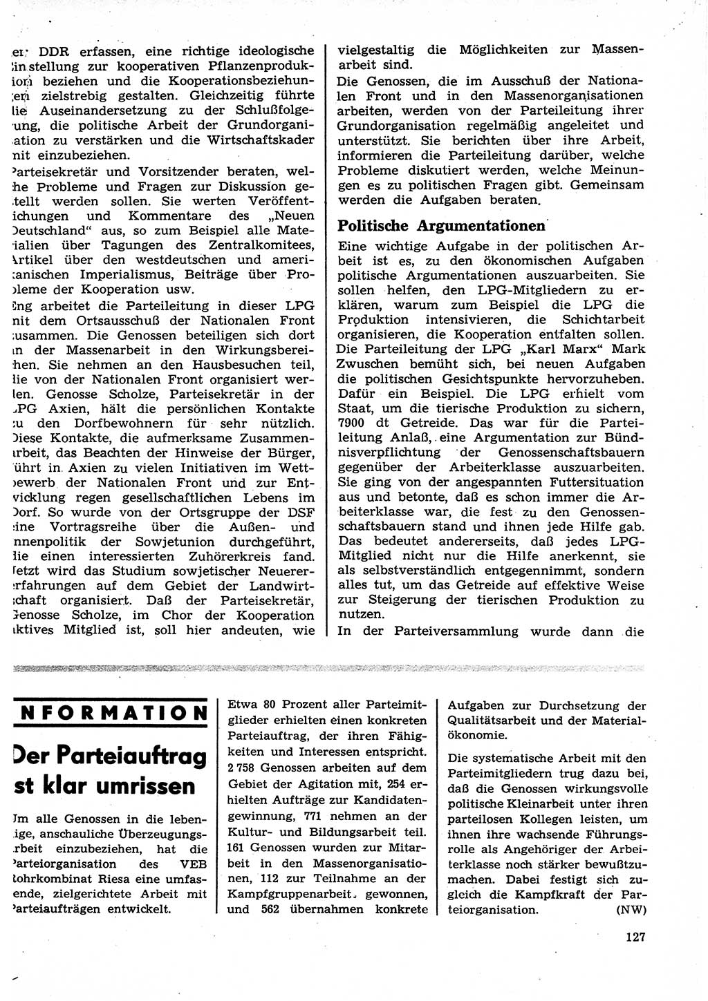 Neuer Weg (NW), Organ des Zentralkomitees (ZK) der SED (Sozialistische Einheitspartei Deutschlands) für Fragen des Parteilebens, 27. Jahrgang [Deutsche Demokratische Republik (DDR)] 1972, Seite 127 (NW ZK SED DDR 1972, S. 127)