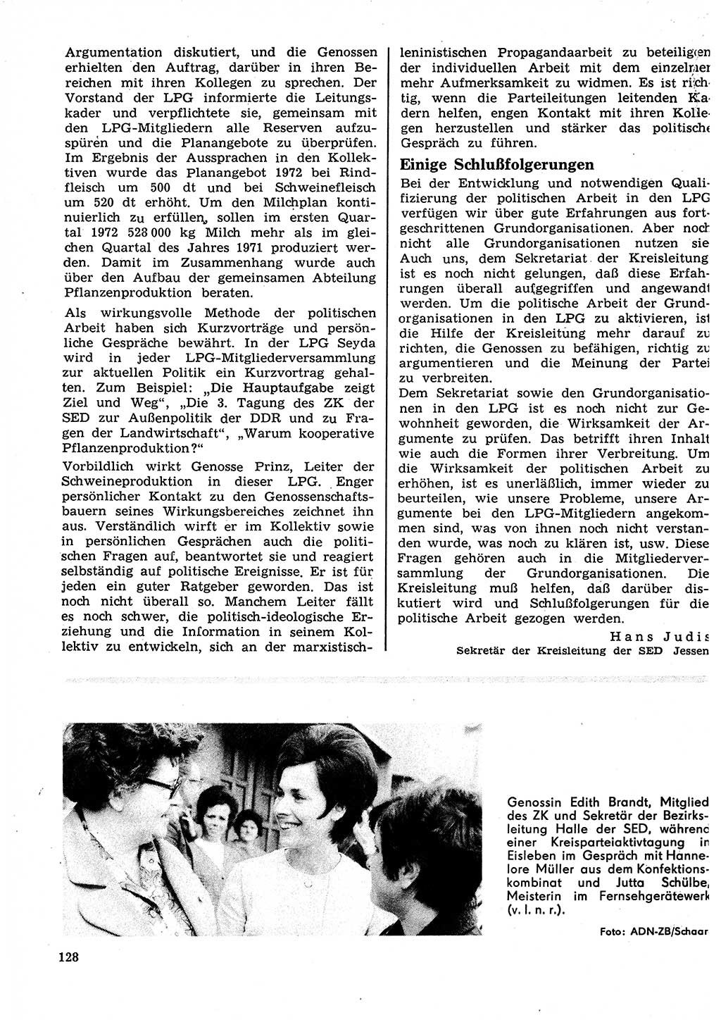 Neuer Weg (NW), Organ des Zentralkomitees (ZK) der SED (Sozialistische Einheitspartei Deutschlands) für Fragen des Parteilebens, 27. Jahrgang [Deutsche Demokratische Republik (DDR)] 1972, Seite 128 (NW ZK SED DDR 1972, S. 128)