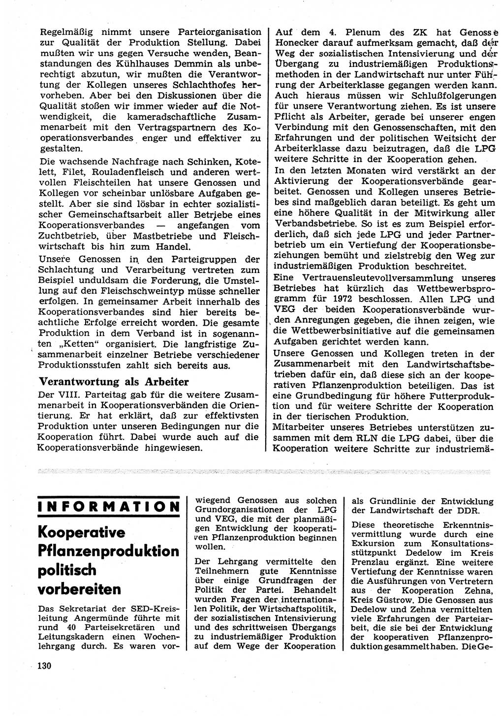 Neuer Weg (NW), Organ des Zentralkomitees (ZK) der SED (Sozialistische Einheitspartei Deutschlands) für Fragen des Parteilebens, 27. Jahrgang [Deutsche Demokratische Republik (DDR)] 1972, Seite 130 (NW ZK SED DDR 1972, S. 130)