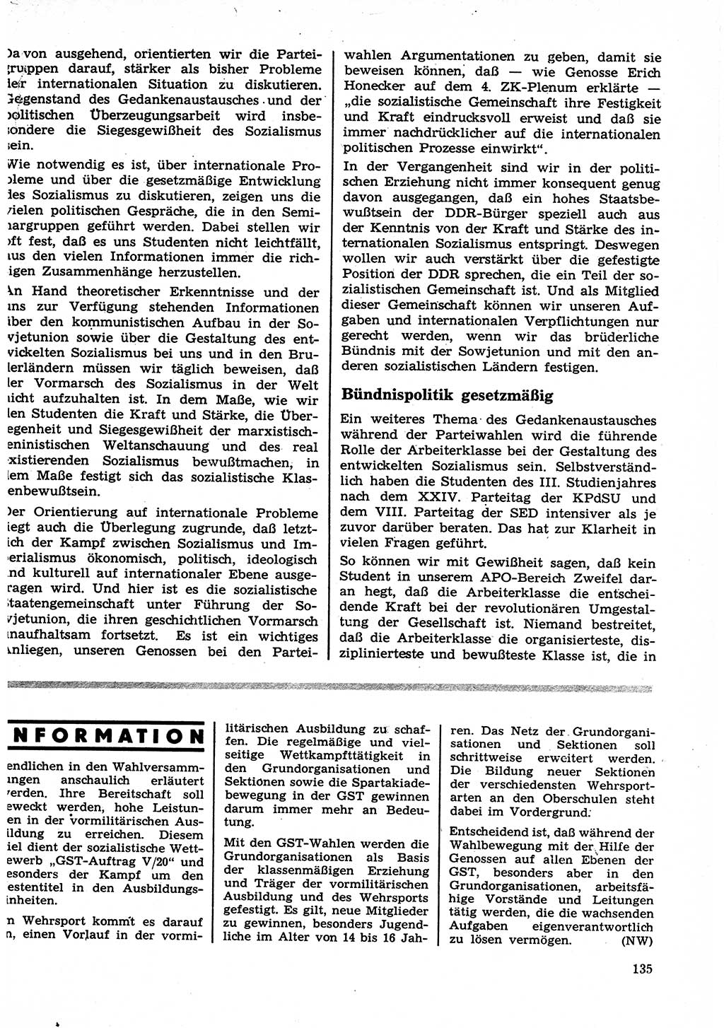 Neuer Weg (NW), Organ des Zentralkomitees (ZK) der SED (Sozialistische Einheitspartei Deutschlands) für Fragen des Parteilebens, 27. Jahrgang [Deutsche Demokratische Republik (DDR)] 1972, Seite 135 (NW ZK SED DDR 1972, S. 135)