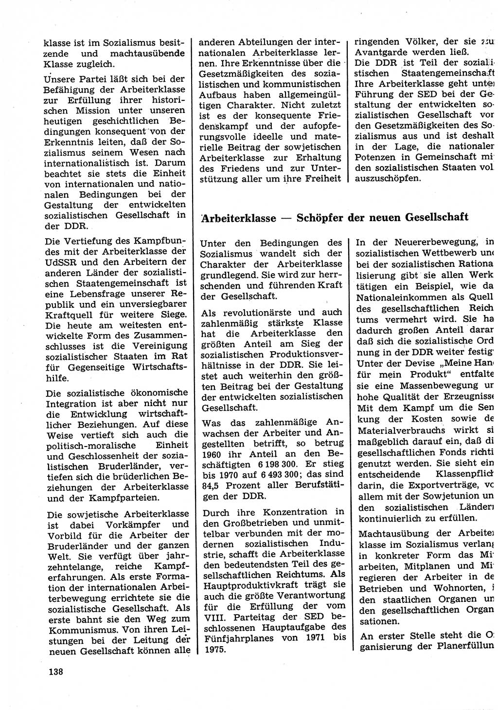 Neuer Weg (NW), Organ des Zentralkomitees (ZK) der SED (Sozialistische Einheitspartei Deutschlands) für Fragen des Parteilebens, 27. Jahrgang [Deutsche Demokratische Republik (DDR)] 1972, Seite 138 (NW ZK SED DDR 1972, S. 138)