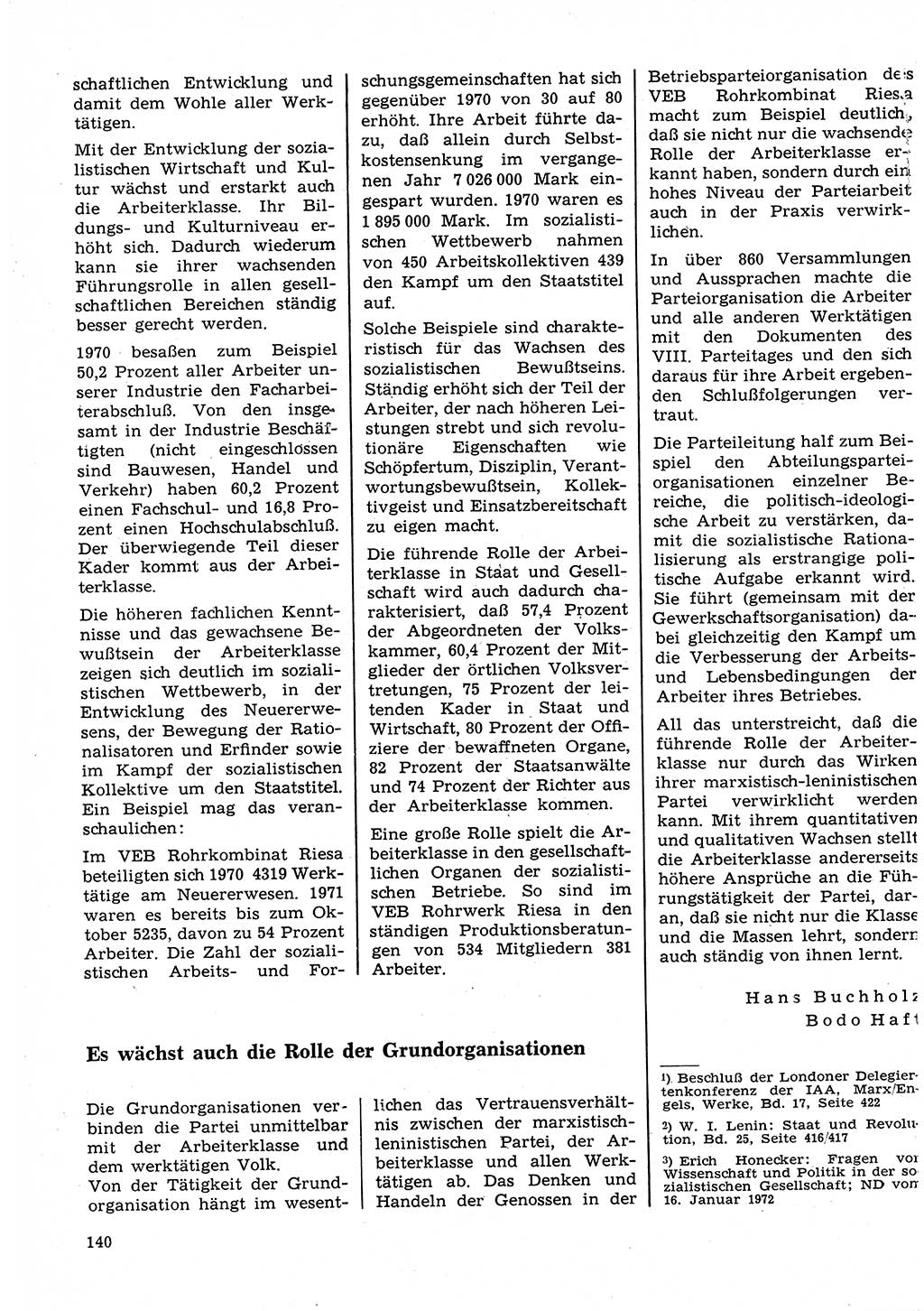 Neuer Weg (NW), Organ des Zentralkomitees (ZK) der SED (Sozialistische Einheitspartei Deutschlands) für Fragen des Parteilebens, 27. Jahrgang [Deutsche Demokratische Republik (DDR)] 1972, Seite 140 (NW ZK SED DDR 1972, S. 140)