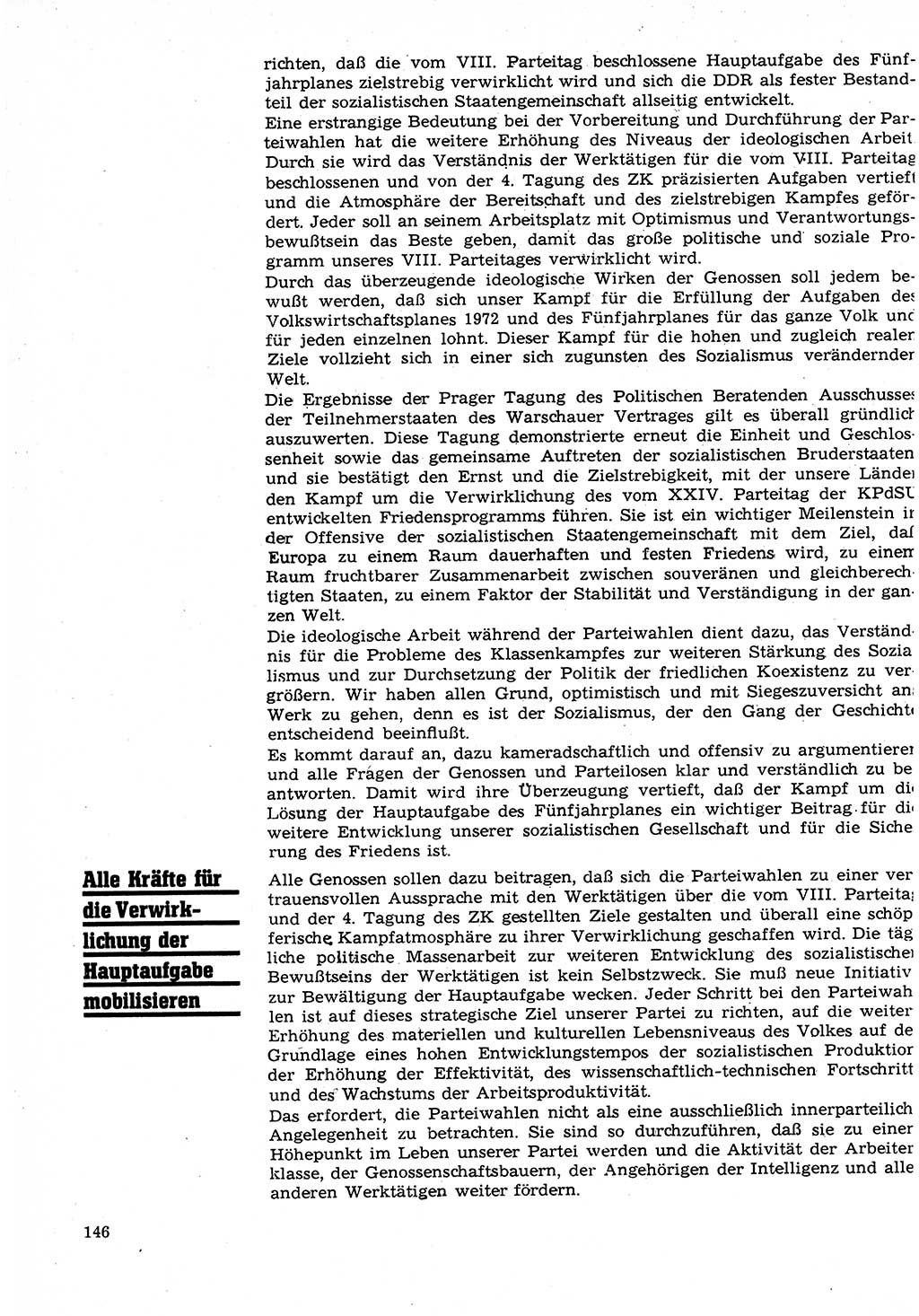 Neuer Weg (NW), Organ des Zentralkomitees (ZK) der SED (Sozialistische Einheitspartei Deutschlands) für Fragen des Parteilebens, 27. Jahrgang [Deutsche Demokratische Republik (DDR)] 1972, Seite 146 (NW ZK SED DDR 1972, S. 146)