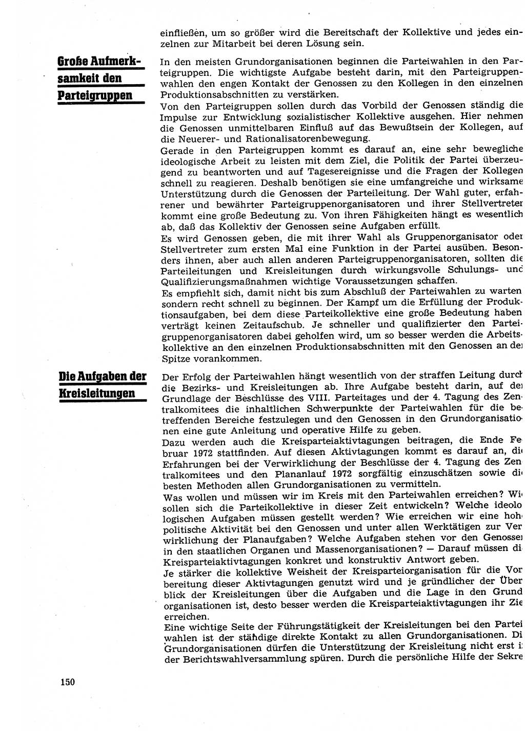 Neuer Weg (NW), Organ des Zentralkomitees (ZK) der SED (Sozialistische Einheitspartei Deutschlands) für Fragen des Parteilebens, 27. Jahrgang [Deutsche Demokratische Republik (DDR)] 1972, Seite 150 (NW ZK SED DDR 1972, S. 150)