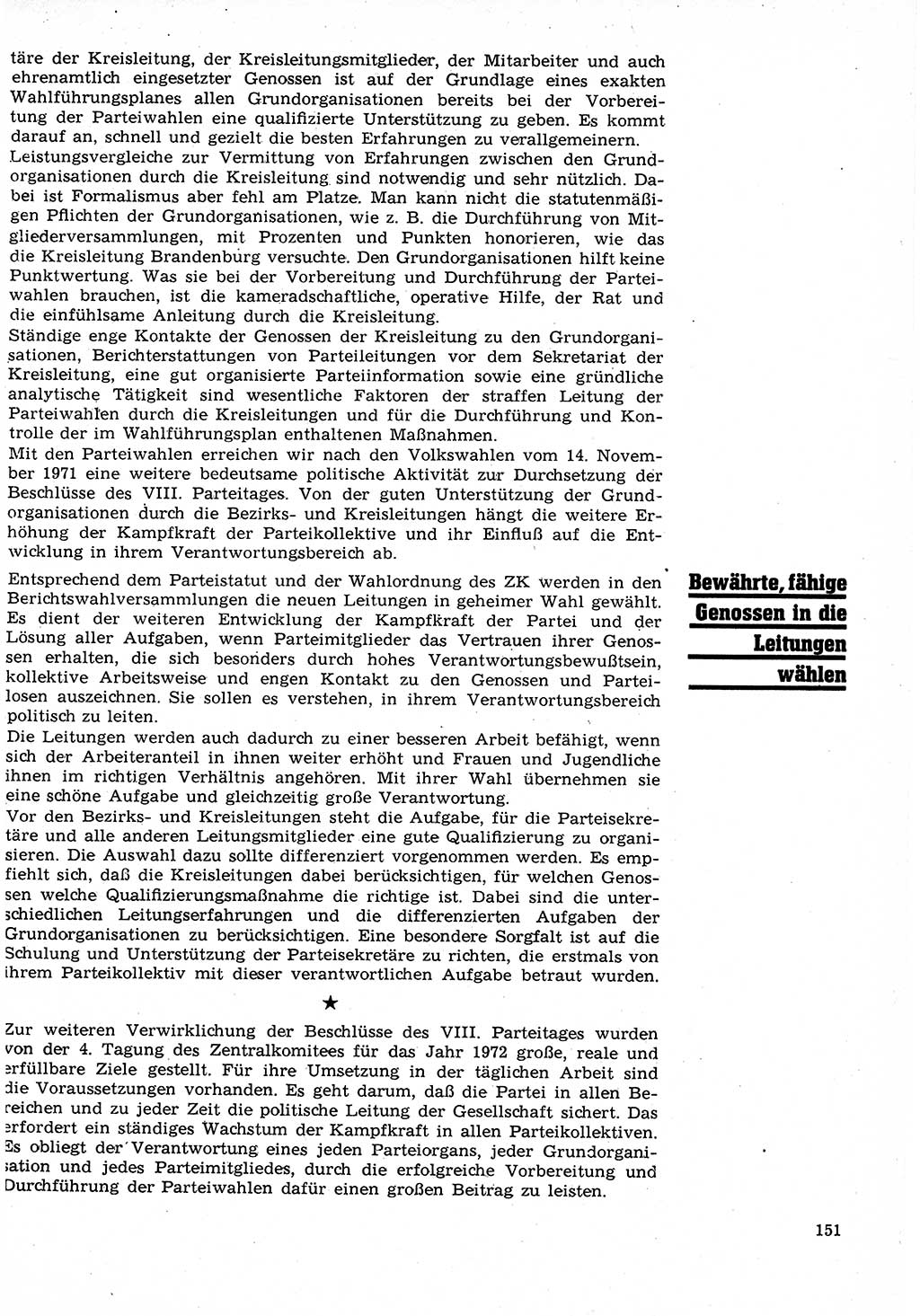 Neuer Weg (NW), Organ des Zentralkomitees (ZK) der SED (Sozialistische Einheitspartei Deutschlands) für Fragen des Parteilebens, 27. Jahrgang [Deutsche Demokratische Republik (DDR)] 1972, Seite 151 (NW ZK SED DDR 1972, S. 151)