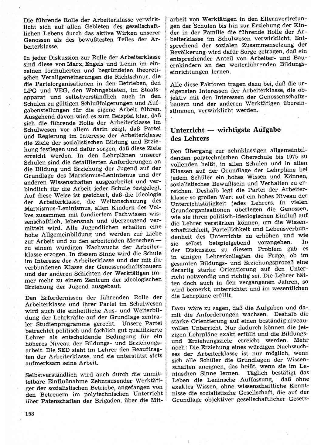 Neuer Weg (NW), Organ des Zentralkomitees (ZK) der SED (Sozialistische Einheitspartei Deutschlands) für Fragen des Parteilebens, 27. Jahrgang [Deutsche Demokratische Republik (DDR)] 1972, Seite 158 (NW ZK SED DDR 1972, S. 158)