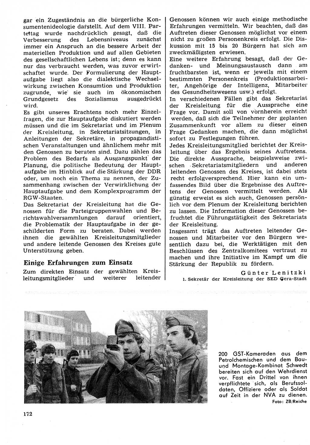 Neuer Weg (NW), Organ des Zentralkomitees (ZK) der SED (Sozialistische Einheitspartei Deutschlands) für Fragen des Parteilebens, 27. Jahrgang [Deutsche Demokratische Republik (DDR)] 1972, Seite 172 (NW ZK SED DDR 1972, S. 172)