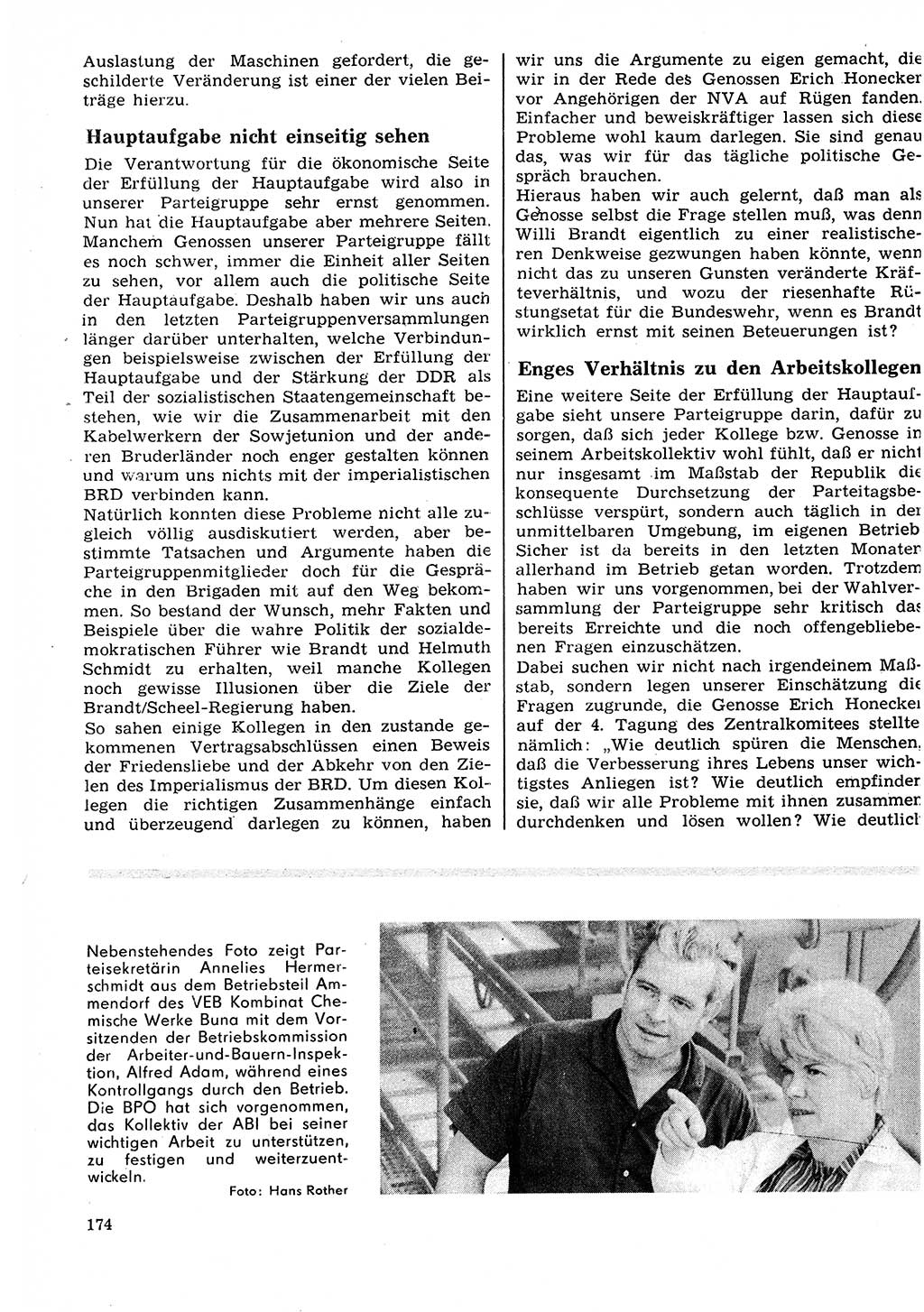 Neuer Weg (NW), Organ des Zentralkomitees (ZK) der SED (Sozialistische Einheitspartei Deutschlands) für Fragen des Parteilebens, 27. Jahrgang [Deutsche Demokratische Republik (DDR)] 1972, Seite 174 (NW ZK SED DDR 1972, S. 174)