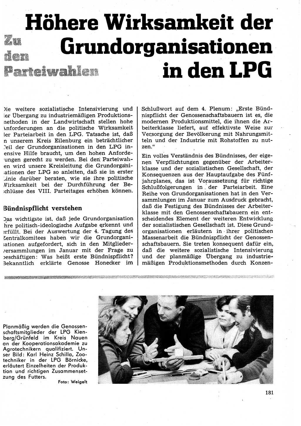 Neuer Weg (NW), Organ des Zentralkomitees (ZK) der SED (Sozialistische Einheitspartei Deutschlands) für Fragen des Parteilebens, 27. Jahrgang [Deutsche Demokratische Republik (DDR)] 1972, Seite 181 (NW ZK SED DDR 1972, S. 181)