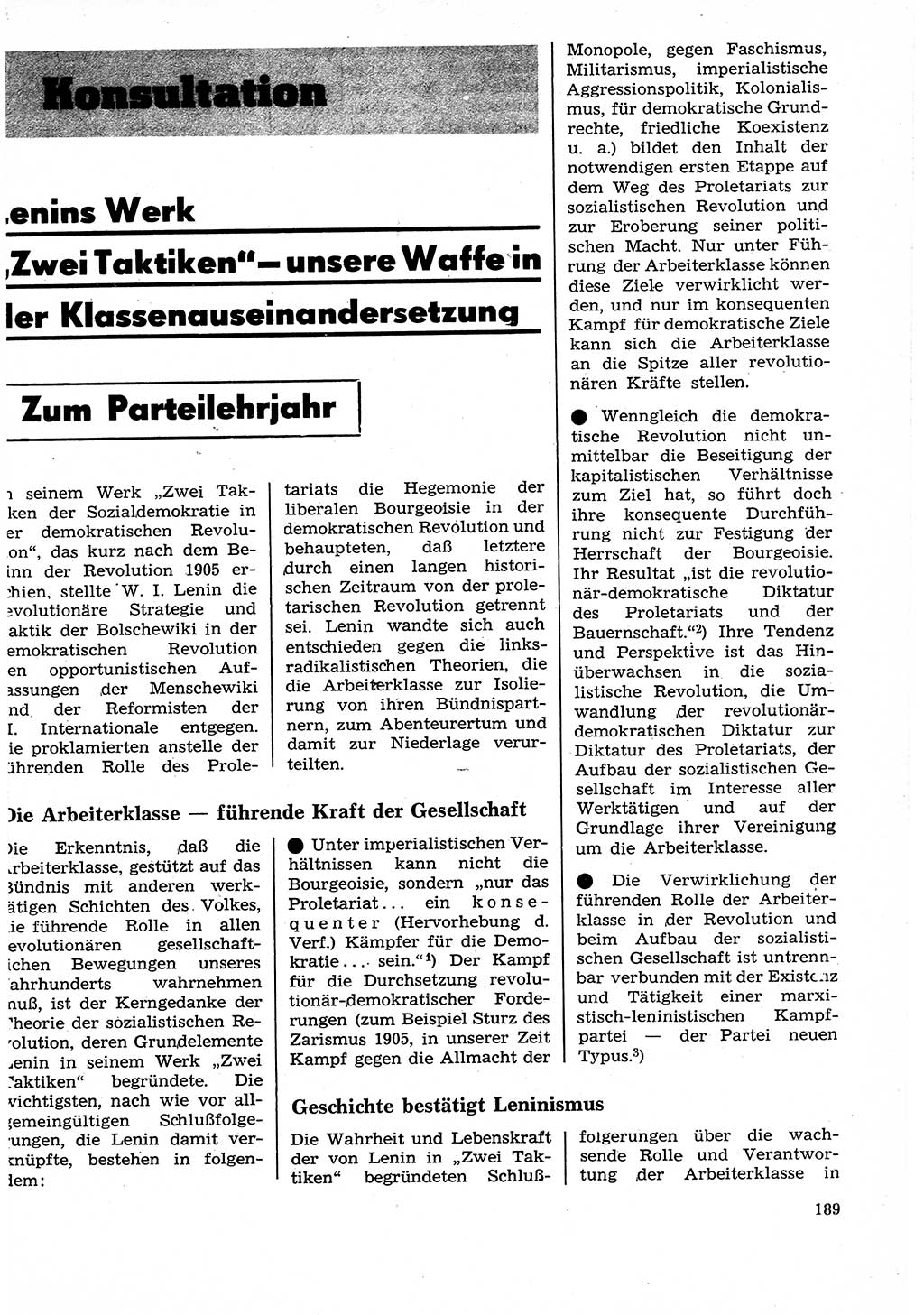 Neuer Weg (NW), Organ des Zentralkomitees (ZK) der SED (Sozialistische Einheitspartei Deutschlands) für Fragen des Parteilebens, 27. Jahrgang [Deutsche Demokratische Republik (DDR)] 1972, Seite 189 (NW ZK SED DDR 1972, S. 189)