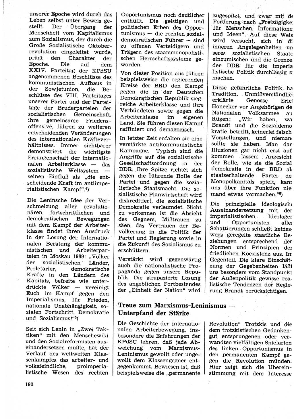 Neuer Weg (NW), Organ des Zentralkomitees (ZK) der SED (Sozialistische Einheitspartei Deutschlands) für Fragen des Parteilebens, 27. Jahrgang [Deutsche Demokratische Republik (DDR)] 1972, Seite 190 (NW ZK SED DDR 1972, S. 190)