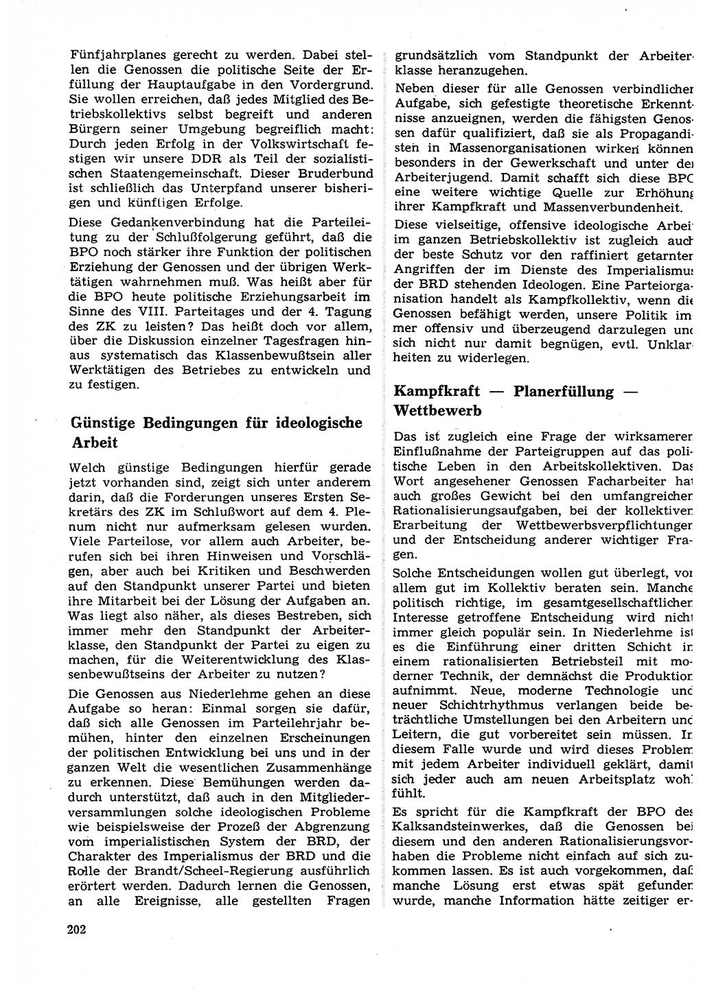 Neuer Weg (NW), Organ des Zentralkomitees (ZK) der SED (Sozialistische Einheitspartei Deutschlands) für Fragen des Parteilebens, 27. Jahrgang [Deutsche Demokratische Republik (DDR)] 1972, Seite 202 (NW ZK SED DDR 1972, S. 202)