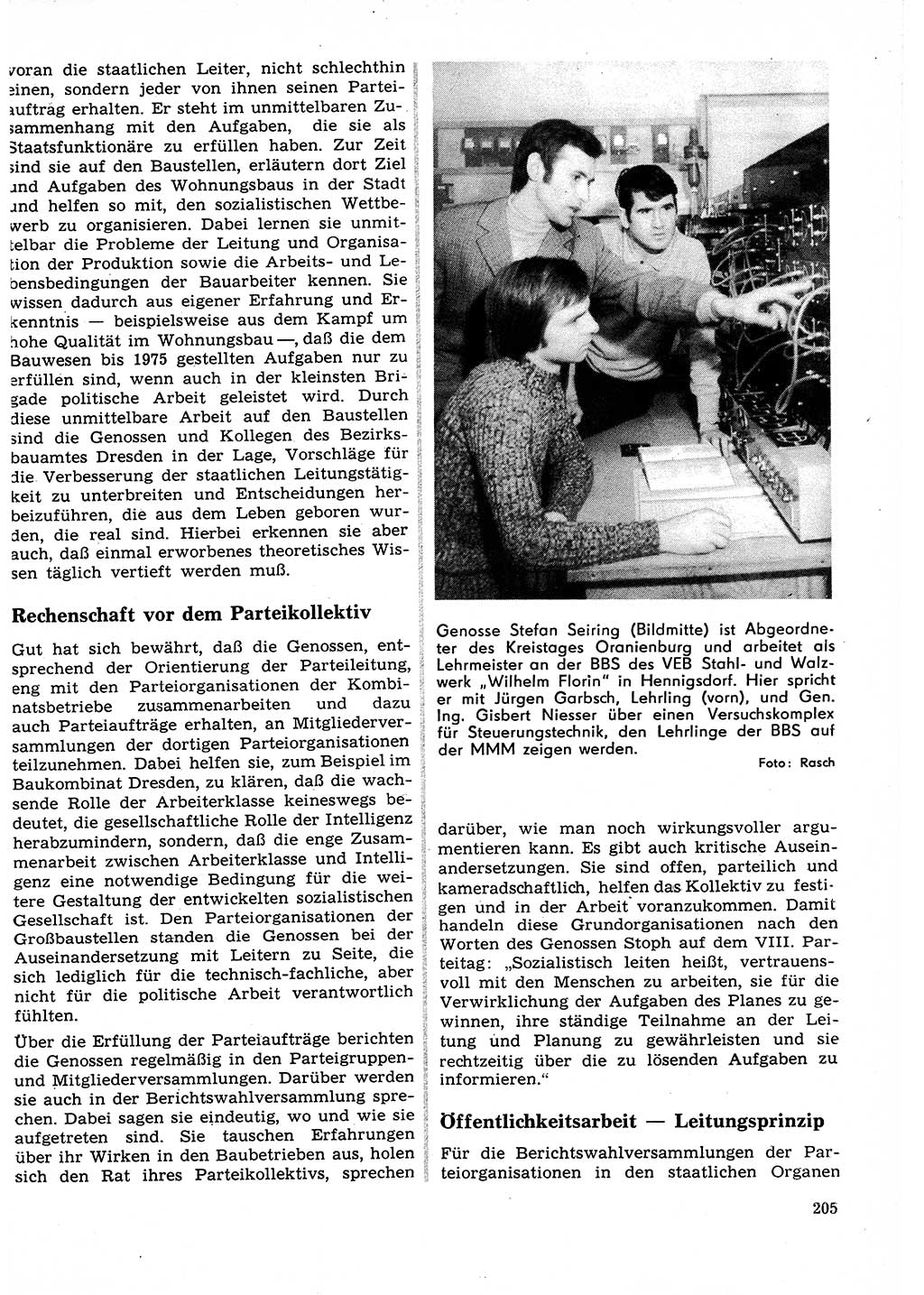 Neuer Weg (NW), Organ des Zentralkomitees (ZK) der SED (Sozialistische Einheitspartei Deutschlands) für Fragen des Parteilebens, 27. Jahrgang [Deutsche Demokratische Republik (DDR)] 1972, Seite 205 (NW ZK SED DDR 1972, S. 205)