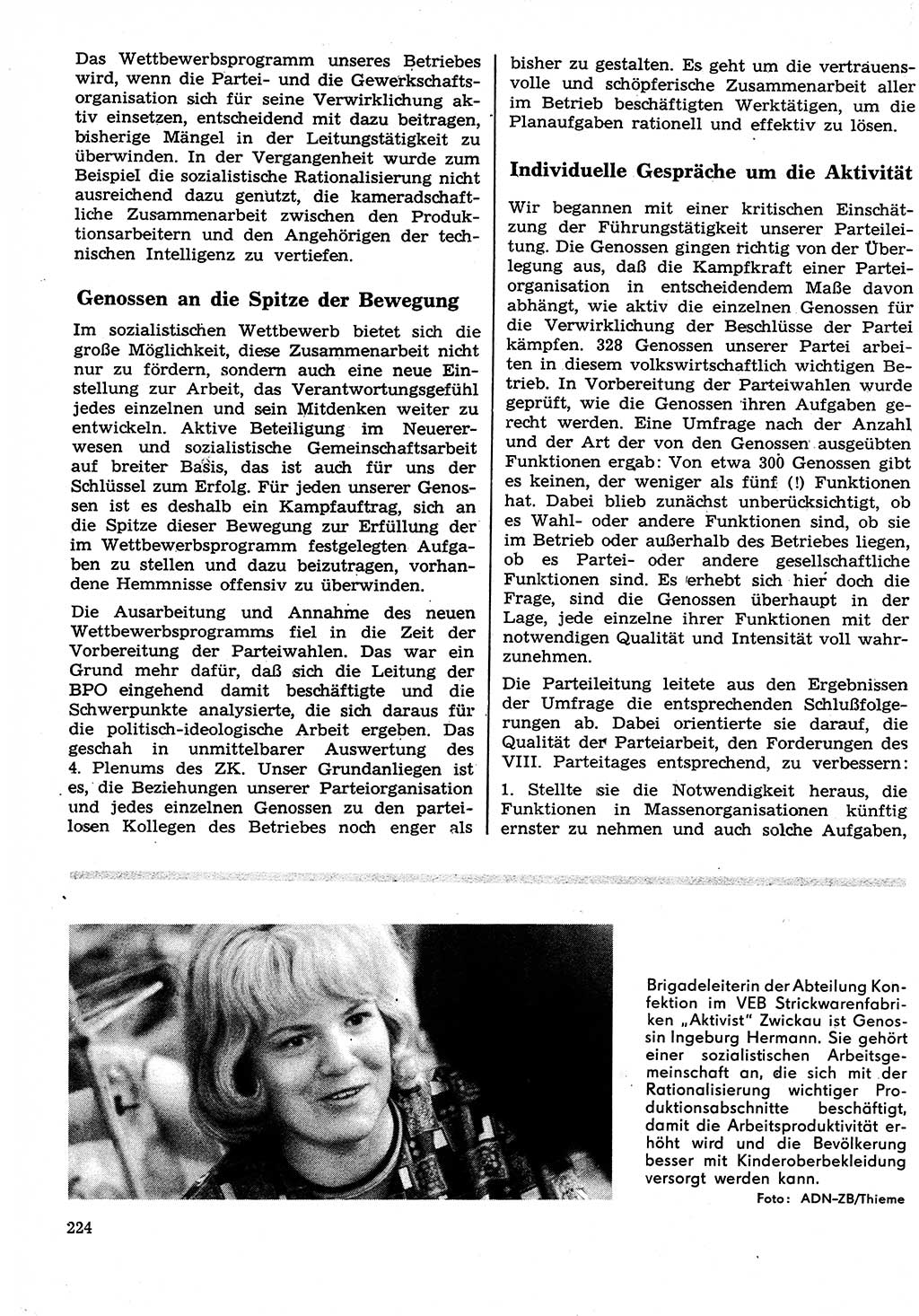 Neuer Weg (NW), Organ des Zentralkomitees (ZK) der SED (Sozialistische Einheitspartei Deutschlands) für Fragen des Parteilebens, 27. Jahrgang [Deutsche Demokratische Republik (DDR)] 1972, Seite 224 (NW ZK SED DDR 1972, S. 224)