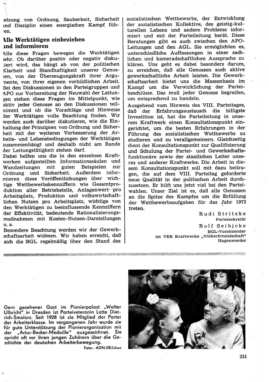 Neuer Weg (NW), Organ des Zentralkomitees (ZK) der SED (Sozialistische Einheitspartei Deutschlands) für Fragen des Parteilebens, 27. Jahrgang [Deutsche Demokratische Republik (DDR)] 1972, Seite 231 (NW ZK SED DDR 1972, S. 231)