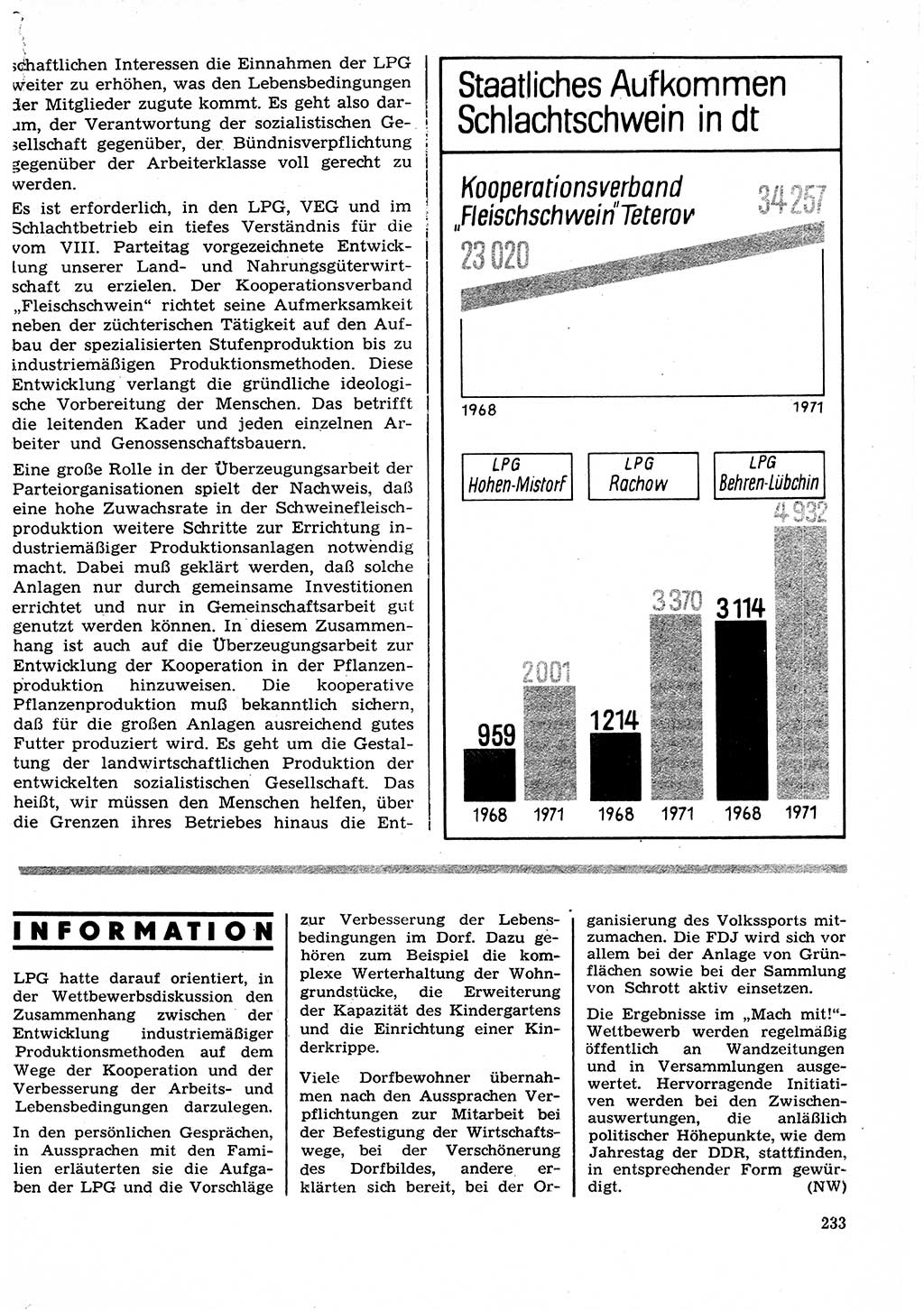 Neuer Weg (NW), Organ des Zentralkomitees (ZK) der SED (Sozialistische Einheitspartei Deutschlands) für Fragen des Parteilebens, 27. Jahrgang [Deutsche Demokratische Republik (DDR)] 1972, Seite 233 (NW ZK SED DDR 1972, S. 233)