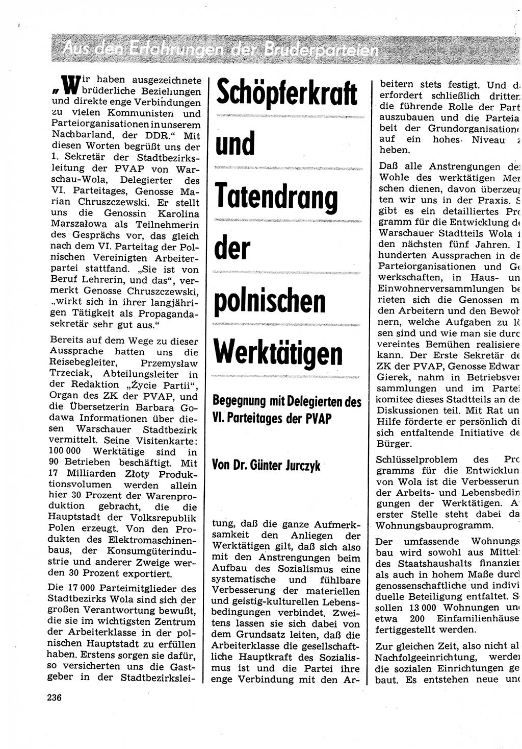 Neuer Weg (NW), Organ des Zentralkomitees (ZK) der SED (Sozialistische Einheitspartei Deutschlands) für Fragen des Parteilebens, 27. Jahrgang [Deutsche Demokratische Republik (DDR)] 1972, Seite 236 (NW ZK SED DDR 1972, S. 236)