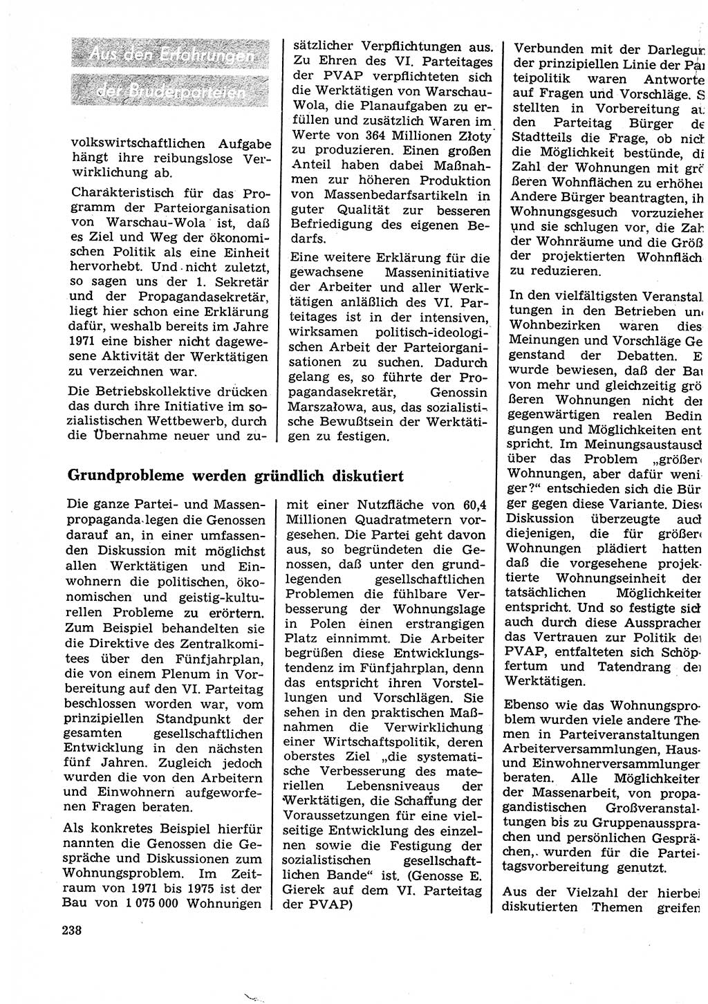 Neuer Weg (NW), Organ des Zentralkomitees (ZK) der SED (Sozialistische Einheitspartei Deutschlands) für Fragen des Parteilebens, 27. Jahrgang [Deutsche Demokratische Republik (DDR)] 1972, Seite 238 (NW ZK SED DDR 1972, S. 238)