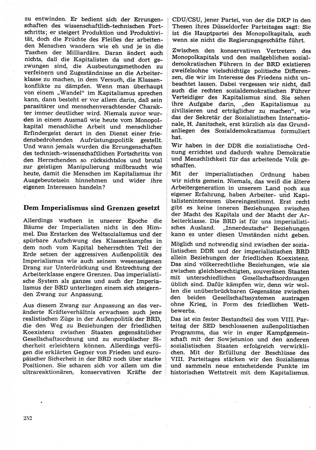 Neuer Weg (NW), Organ des Zentralkomitees (ZK) der SED (Sozialistische Einheitspartei Deutschlands) für Fragen des Parteilebens, 27. Jahrgang [Deutsche Demokratische Republik (DDR)] 1972, Seite 252 (NW ZK SED DDR 1972, S. 252)