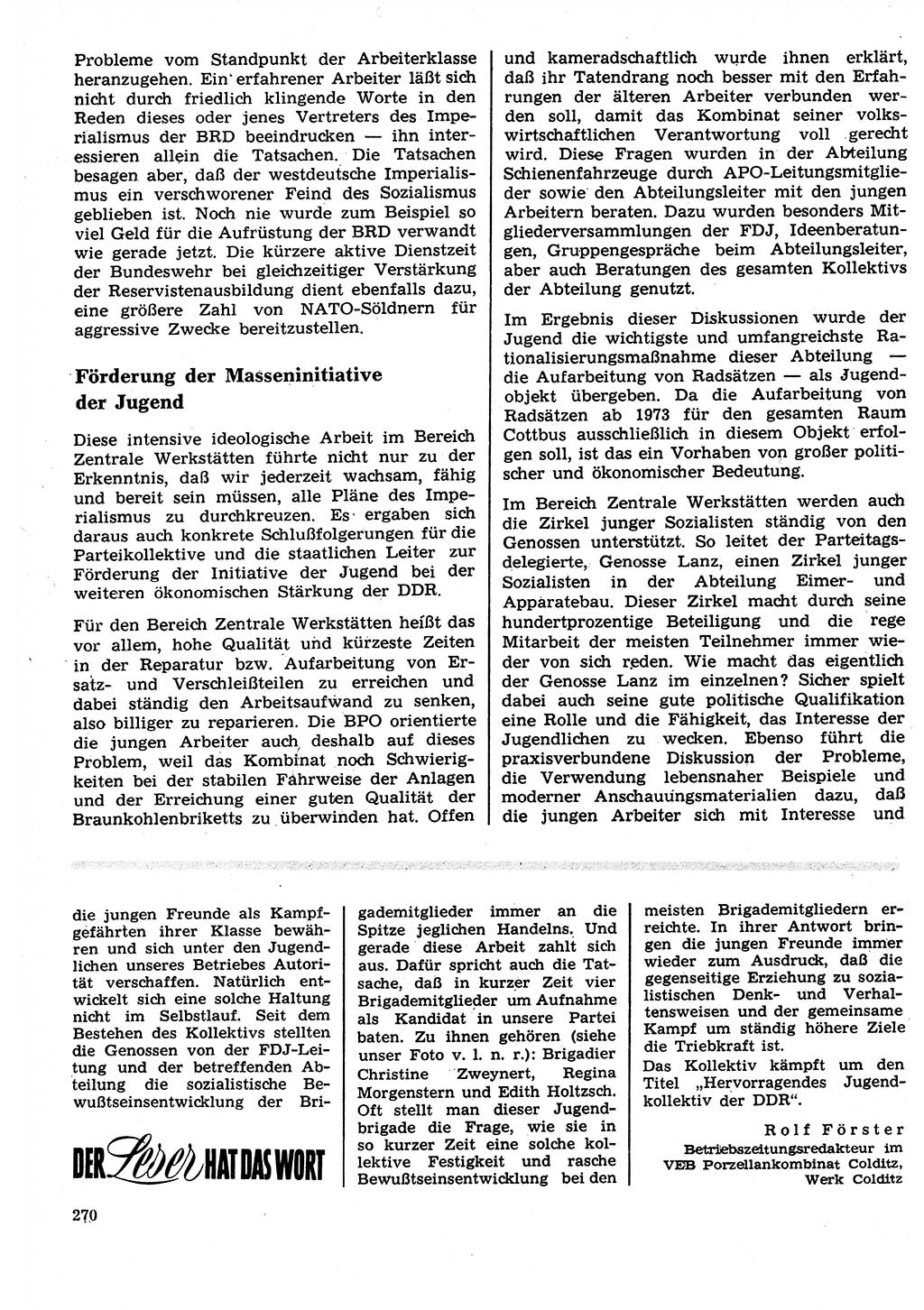 Neuer Weg (NW), Organ des Zentralkomitees (ZK) der SED (Sozialistische Einheitspartei Deutschlands) für Fragen des Parteilebens, 27. Jahrgang [Deutsche Demokratische Republik (DDR)] 1972, Seite 270 (NW ZK SED DDR 1972, S. 270)