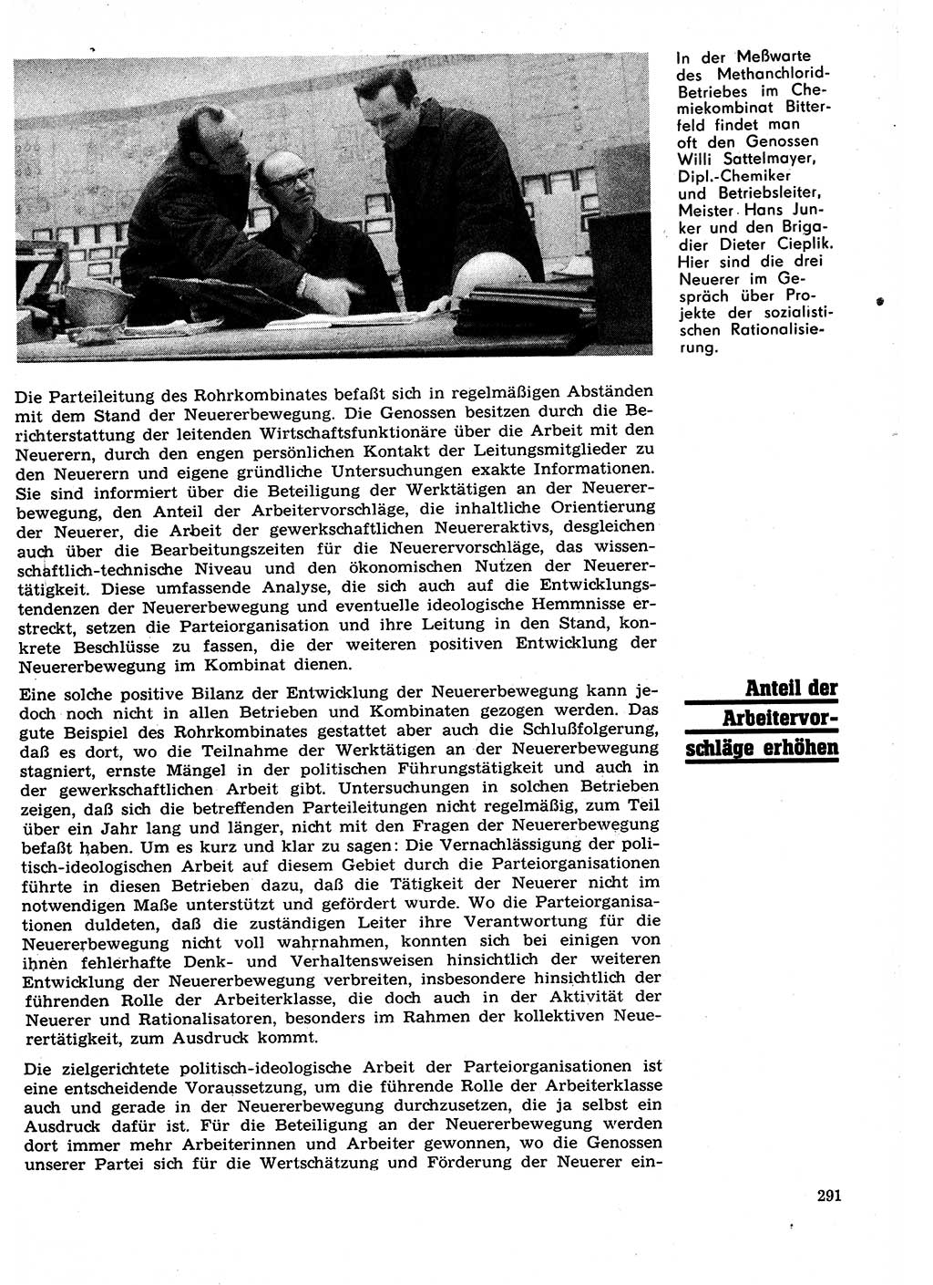 Neuer Weg (NW), Organ des Zentralkomitees (ZK) der SED (Sozialistische Einheitspartei Deutschlands) für Fragen des Parteilebens, 27. Jahrgang [Deutsche Demokratische Republik (DDR)] 1972, Seite 291 (NW ZK SED DDR 1972, S. 291)