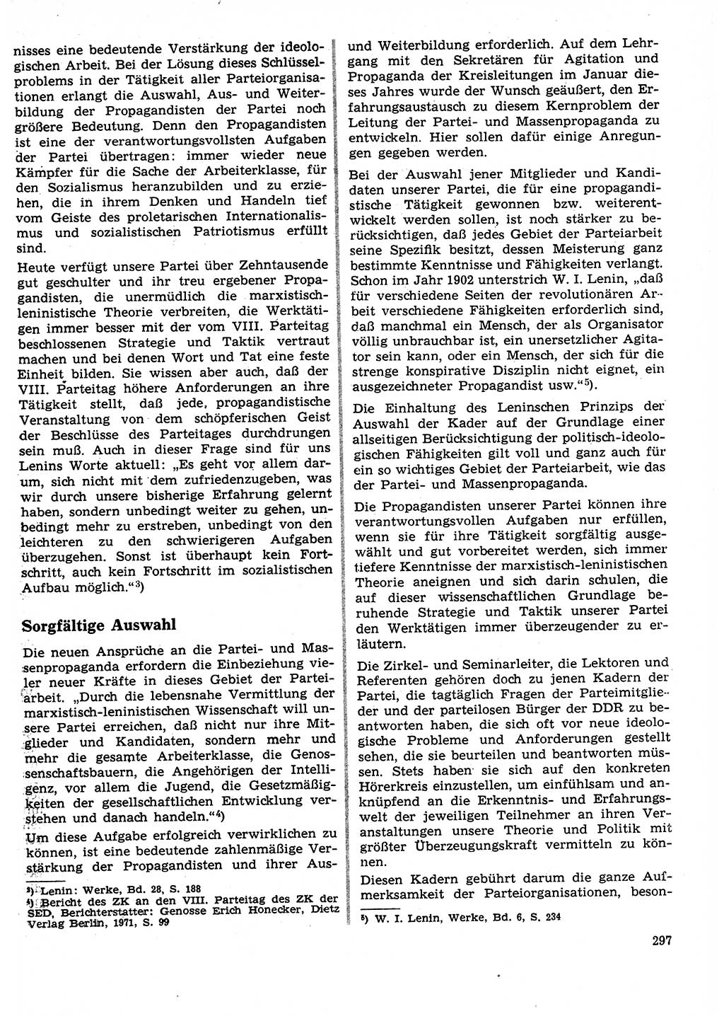 Neuer Weg (NW), Organ des Zentralkomitees (ZK) der SED (Sozialistische Einheitspartei Deutschlands) für Fragen des Parteilebens, 27. Jahrgang [Deutsche Demokratische Republik (DDR)] 1972, Seite 297 (NW ZK SED DDR 1972, S. 297)