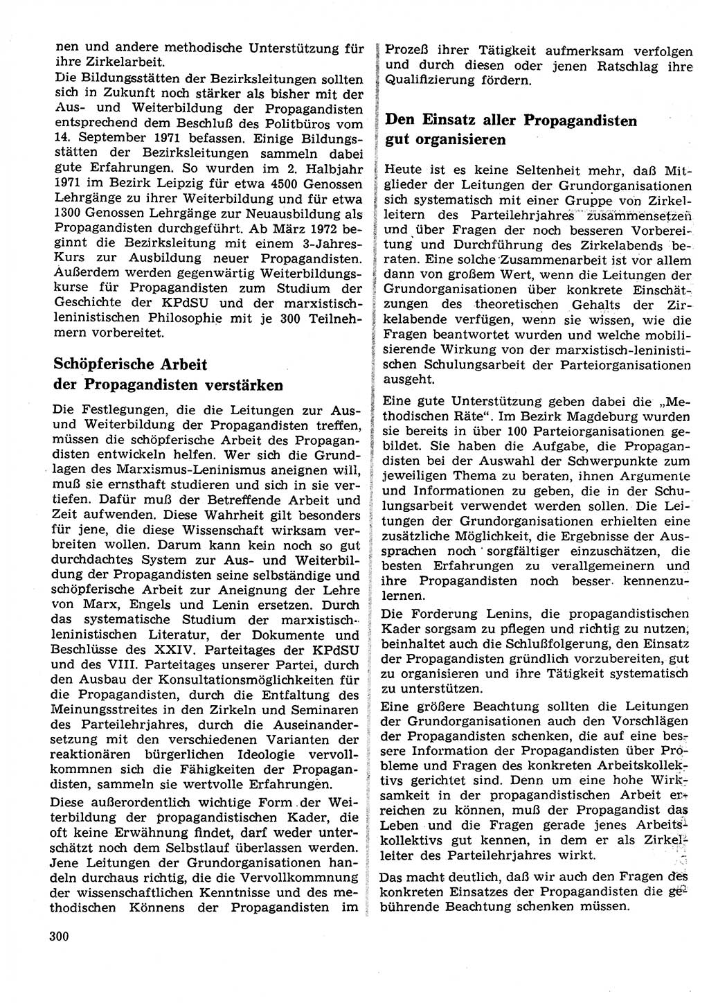 Neuer Weg (NW), Organ des Zentralkomitees (ZK) der SED (Sozialistische Einheitspartei Deutschlands) für Fragen des Parteilebens, 27. Jahrgang [Deutsche Demokratische Republik (DDR)] 1972, Seite 300 (NW ZK SED DDR 1972, S. 300)