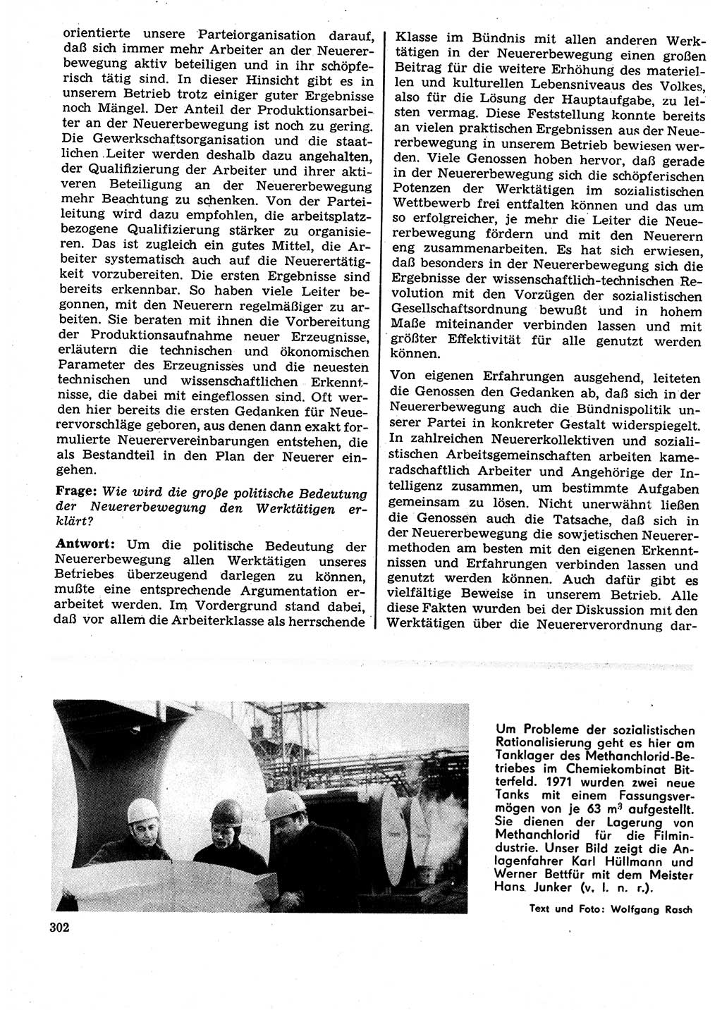 Neuer Weg (NW), Organ des Zentralkomitees (ZK) der SED (Sozialistische Einheitspartei Deutschlands) für Fragen des Parteilebens, 27. Jahrgang [Deutsche Demokratische Republik (DDR)] 1972, Seite 302 (NW ZK SED DDR 1972, S. 302)