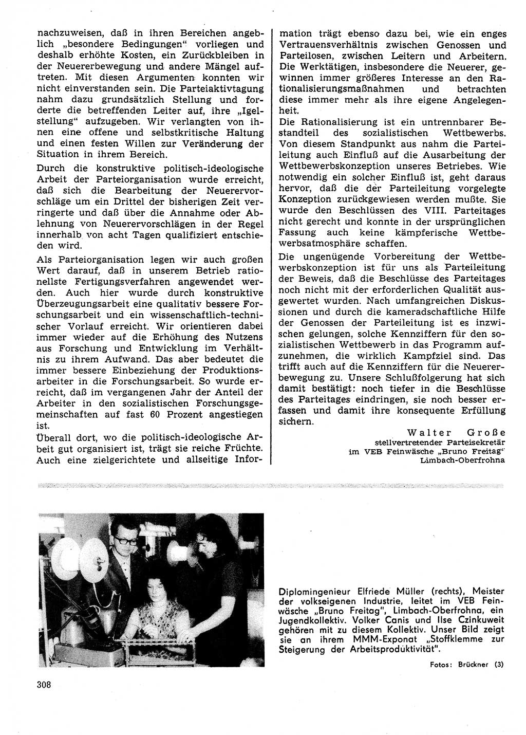 Neuer Weg (NW), Organ des Zentralkomitees (ZK) der SED (Sozialistische Einheitspartei Deutschlands) für Fragen des Parteilebens, 27. Jahrgang [Deutsche Demokratische Republik (DDR)] 1972, Seite 308 (NW ZK SED DDR 1972, S. 308)