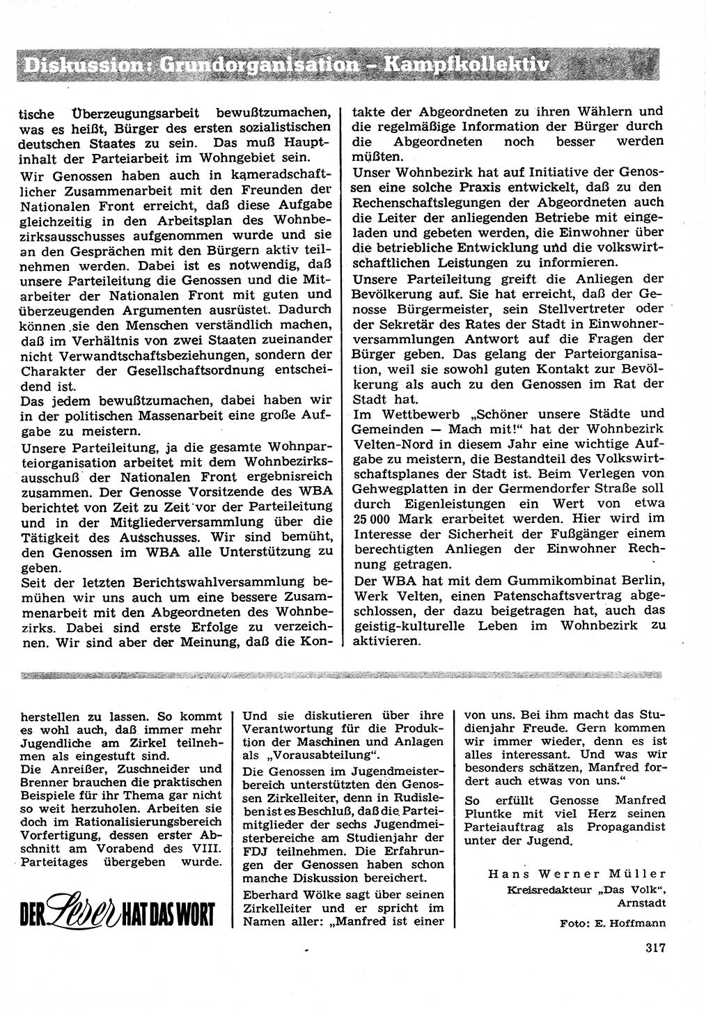 Neuer Weg (NW), Organ des Zentralkomitees (ZK) der SED (Sozialistische Einheitspartei Deutschlands) für Fragen des Parteilebens, 27. Jahrgang [Deutsche Demokratische Republik (DDR)] 1972, Seite 317 (NW ZK SED DDR 1972, S. 317)