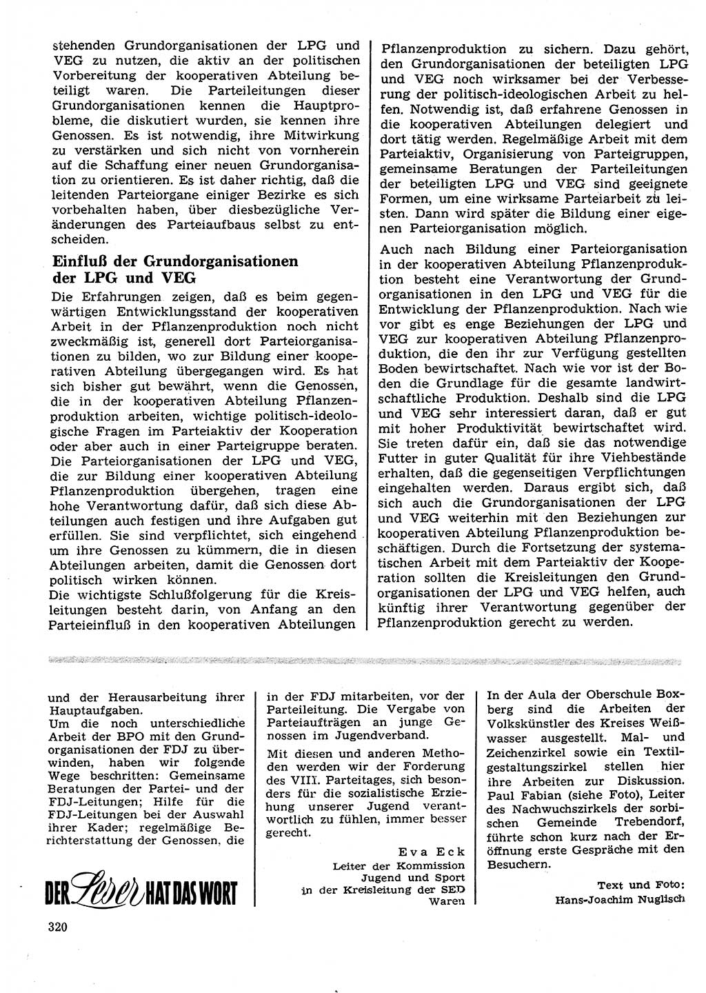 Neuer Weg (NW), Organ des Zentralkomitees (ZK) der SED (Sozialistische Einheitspartei Deutschlands) für Fragen des Parteilebens, 27. Jahrgang [Deutsche Demokratische Republik (DDR)] 1972, Seite 320 (NW ZK SED DDR 1972, S. 320)