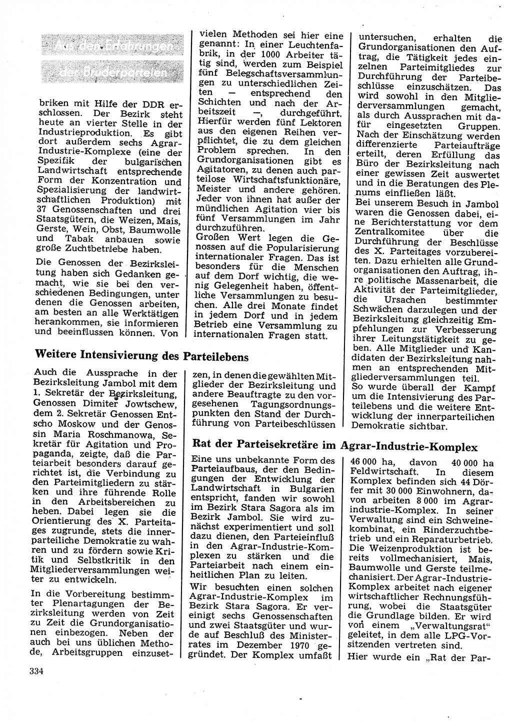 Neuer Weg (NW), Organ des Zentralkomitees (ZK) der SED (Sozialistische Einheitspartei Deutschlands) für Fragen des Parteilebens, 27. Jahrgang [Deutsche Demokratische Republik (DDR)] 1972, Seite 334 (NW ZK SED DDR 1972, S. 334)