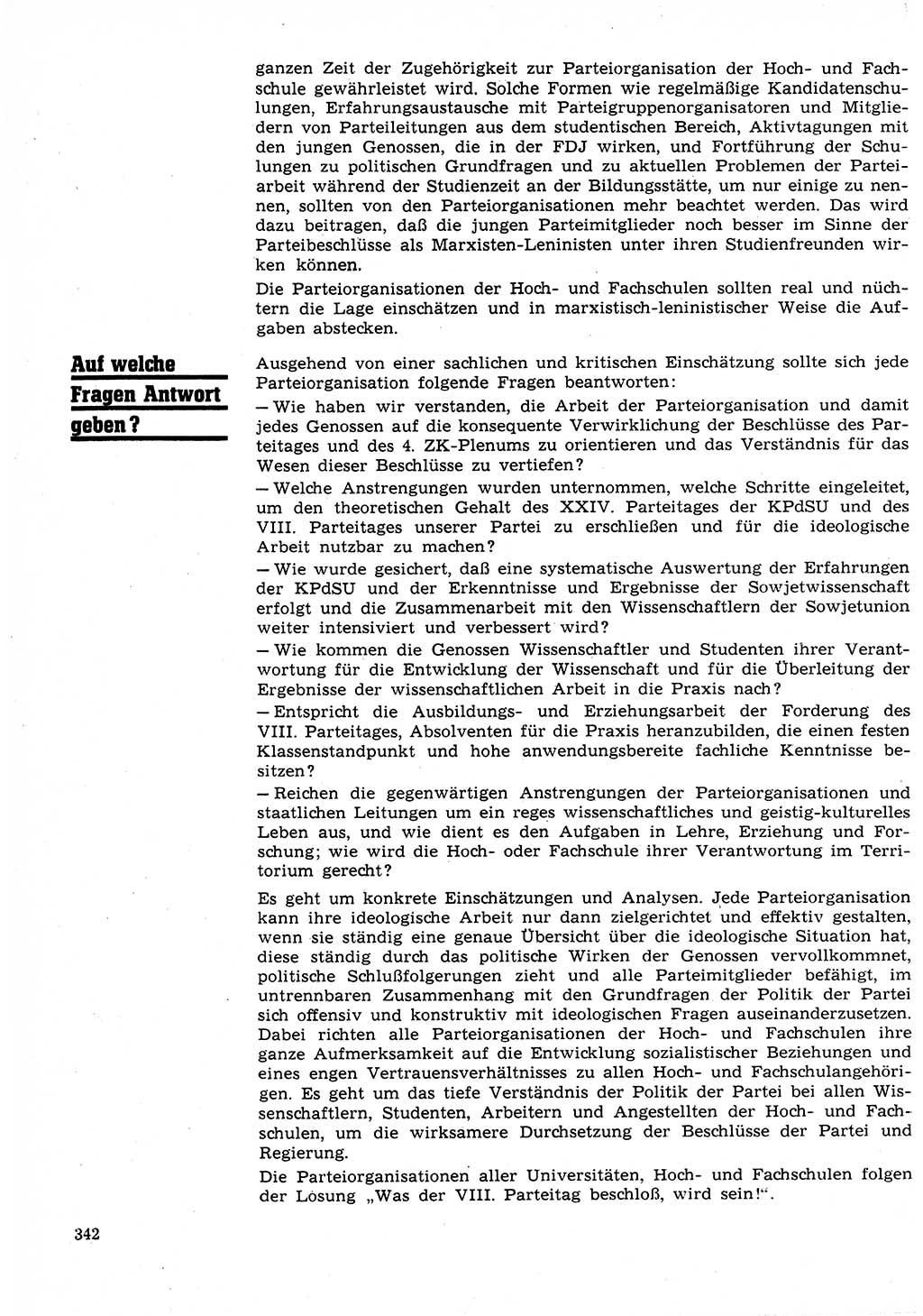 Neuer Weg (NW), Organ des Zentralkomitees (ZK) der SED (Sozialistische Einheitspartei Deutschlands) für Fragen des Parteilebens, 27. Jahrgang [Deutsche Demokratische Republik (DDR)] 1972, Seite 342 (NW ZK SED DDR 1972, S. 342)