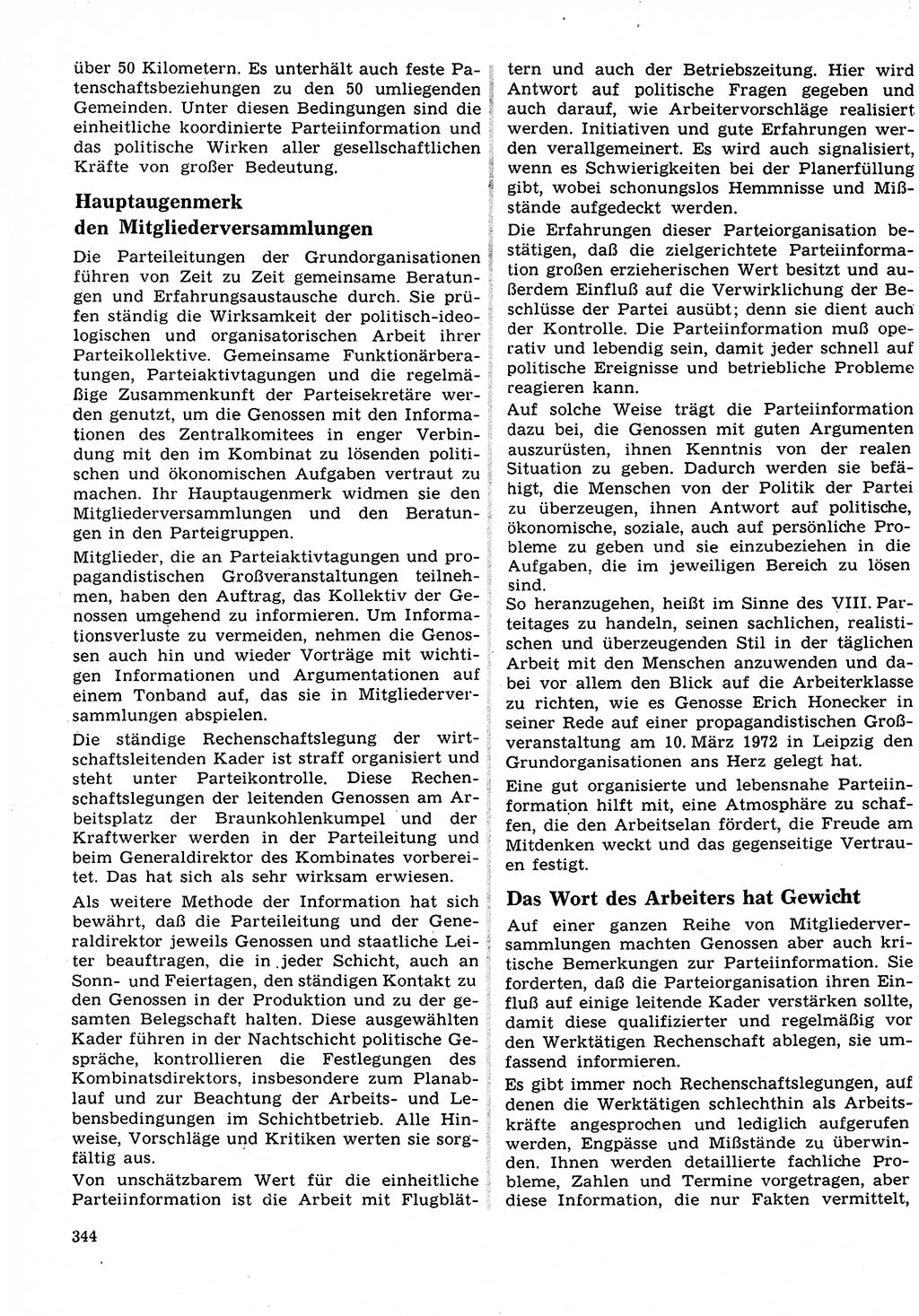 Neuer Weg (NW), Organ des Zentralkomitees (ZK) der SED (Sozialistische Einheitspartei Deutschlands) für Fragen des Parteilebens, 27. Jahrgang [Deutsche Demokratische Republik (DDR)] 1972, Seite 344 (NW ZK SED DDR 1972, S. 344)