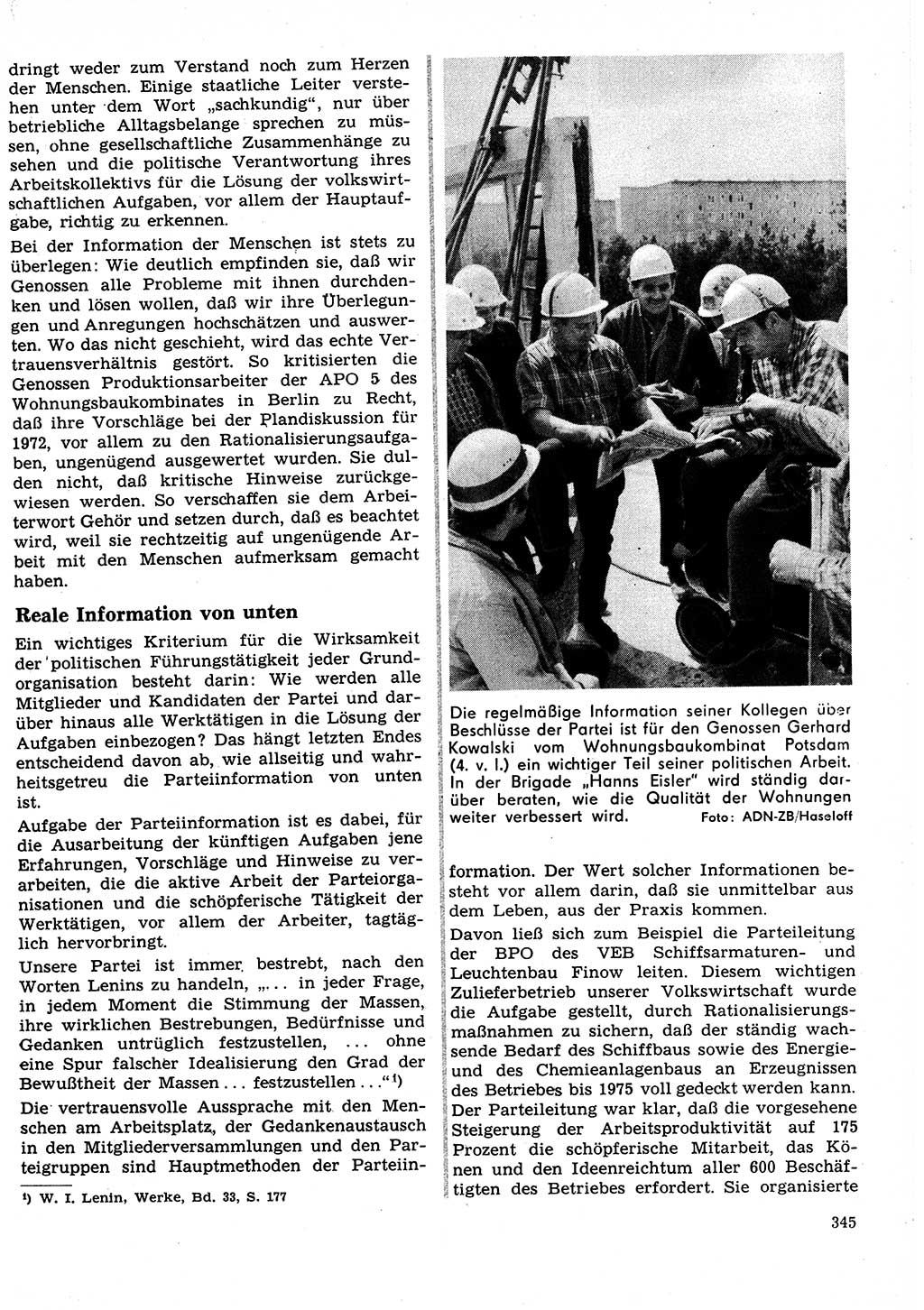 Neuer Weg (NW), Organ des Zentralkomitees (ZK) der SED (Sozialistische Einheitspartei Deutschlands) für Fragen des Parteilebens, 27. Jahrgang [Deutsche Demokratische Republik (DDR)] 1972, Seite 345 (NW ZK SED DDR 1972, S. 345)