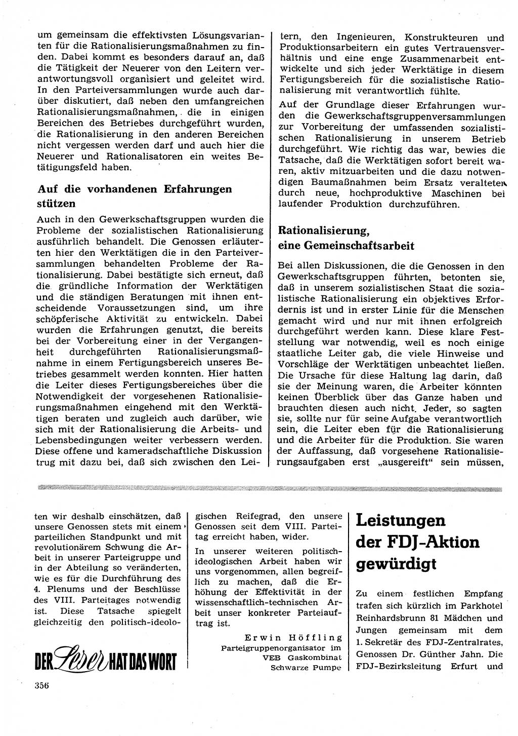 Neuer Weg (NW), Organ des Zentralkomitees (ZK) der SED (Sozialistische Einheitspartei Deutschlands) für Fragen des Parteilebens, 27. Jahrgang [Deutsche Demokratische Republik (DDR)] 1972, Seite 356 (NW ZK SED DDR 1972, S. 356)