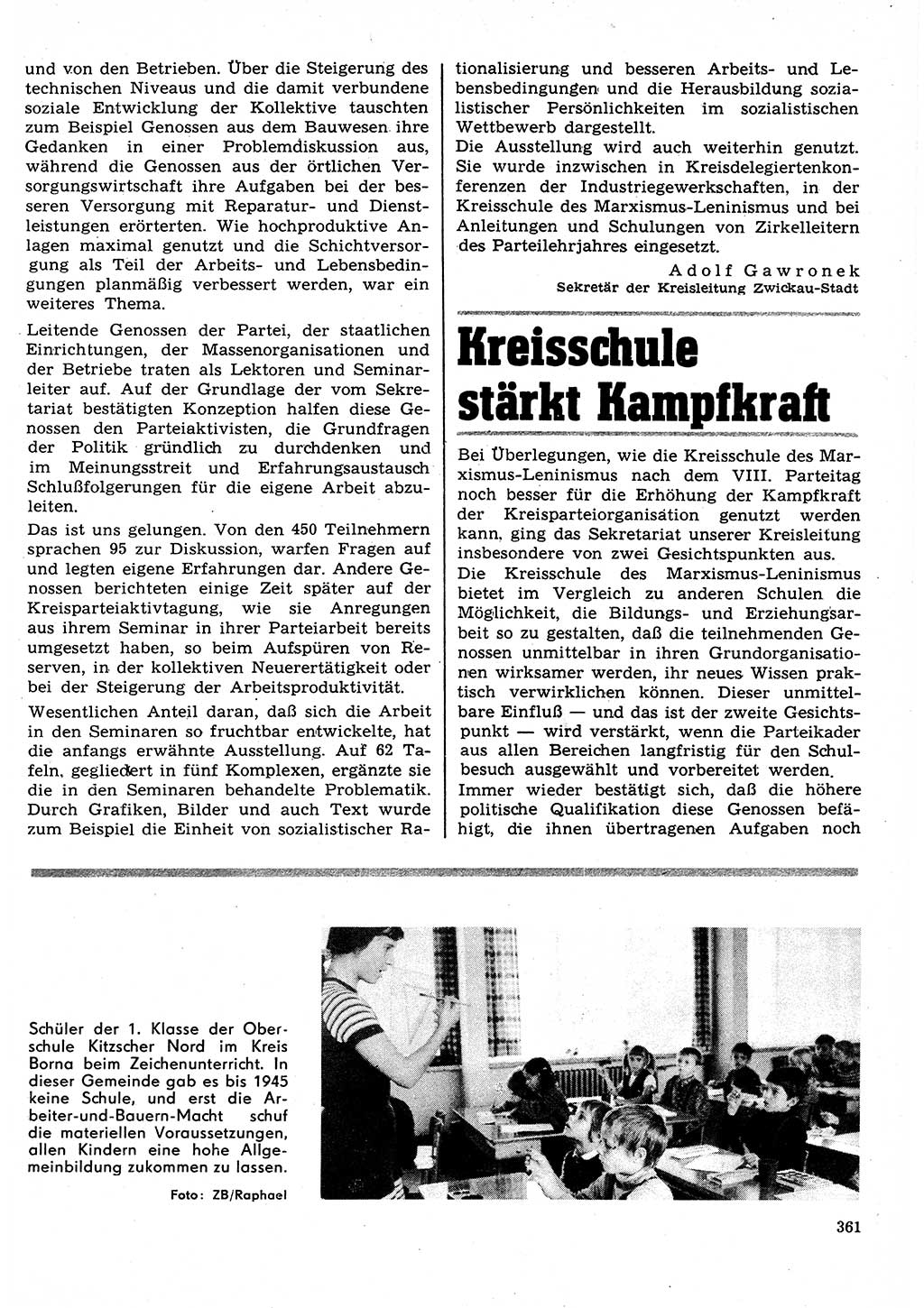 Neuer Weg (NW), Organ des Zentralkomitees (ZK) der SED (Sozialistische Einheitspartei Deutschlands) für Fragen des Parteilebens, 27. Jahrgang [Deutsche Demokratische Republik (DDR)] 1972, Seite 361 (NW ZK SED DDR 1972, S. 361)