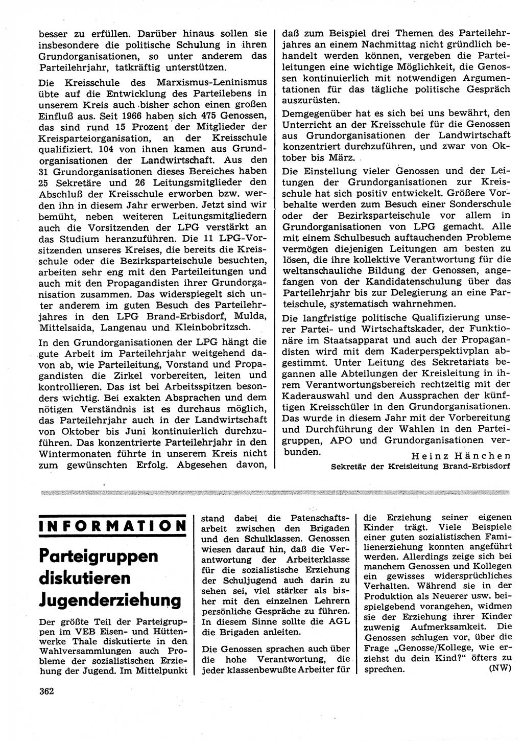 Neuer Weg (NW), Organ des Zentralkomitees (ZK) der SED (Sozialistische Einheitspartei Deutschlands) für Fragen des Parteilebens, 27. Jahrgang [Deutsche Demokratische Republik (DDR)] 1972, Seite 362 (NW ZK SED DDR 1972, S. 362)